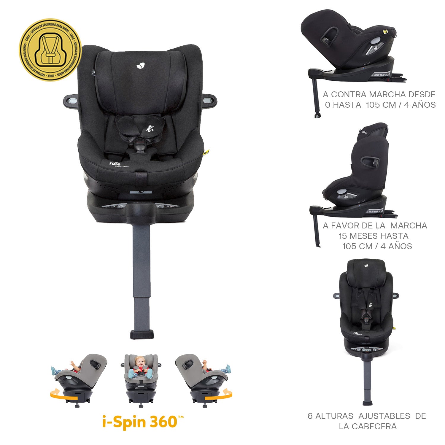 Silla de Auto i-Spin 360 Coal