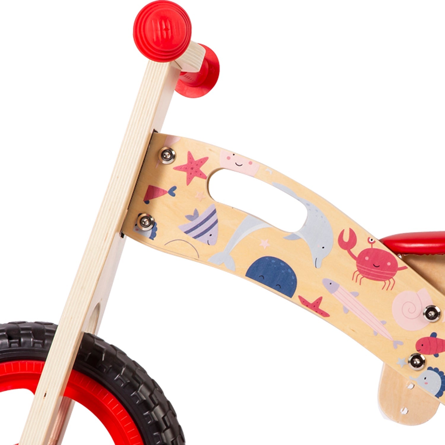 Balance Bike Bicicleta de Equilibrio Madera Océano Rojo