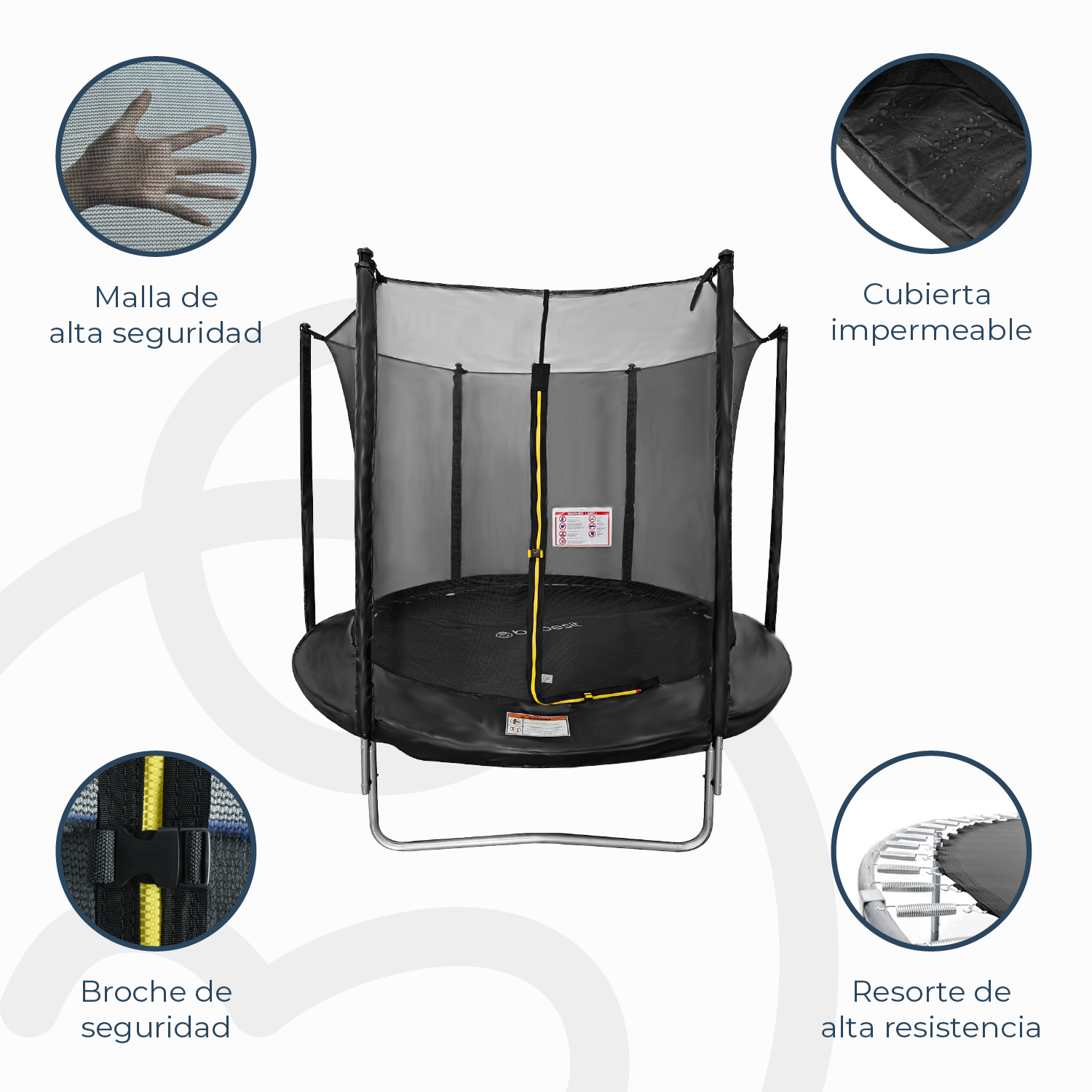 Cama Elástica Trampolín 2,4 mt + Escalera y Malla Seguridad