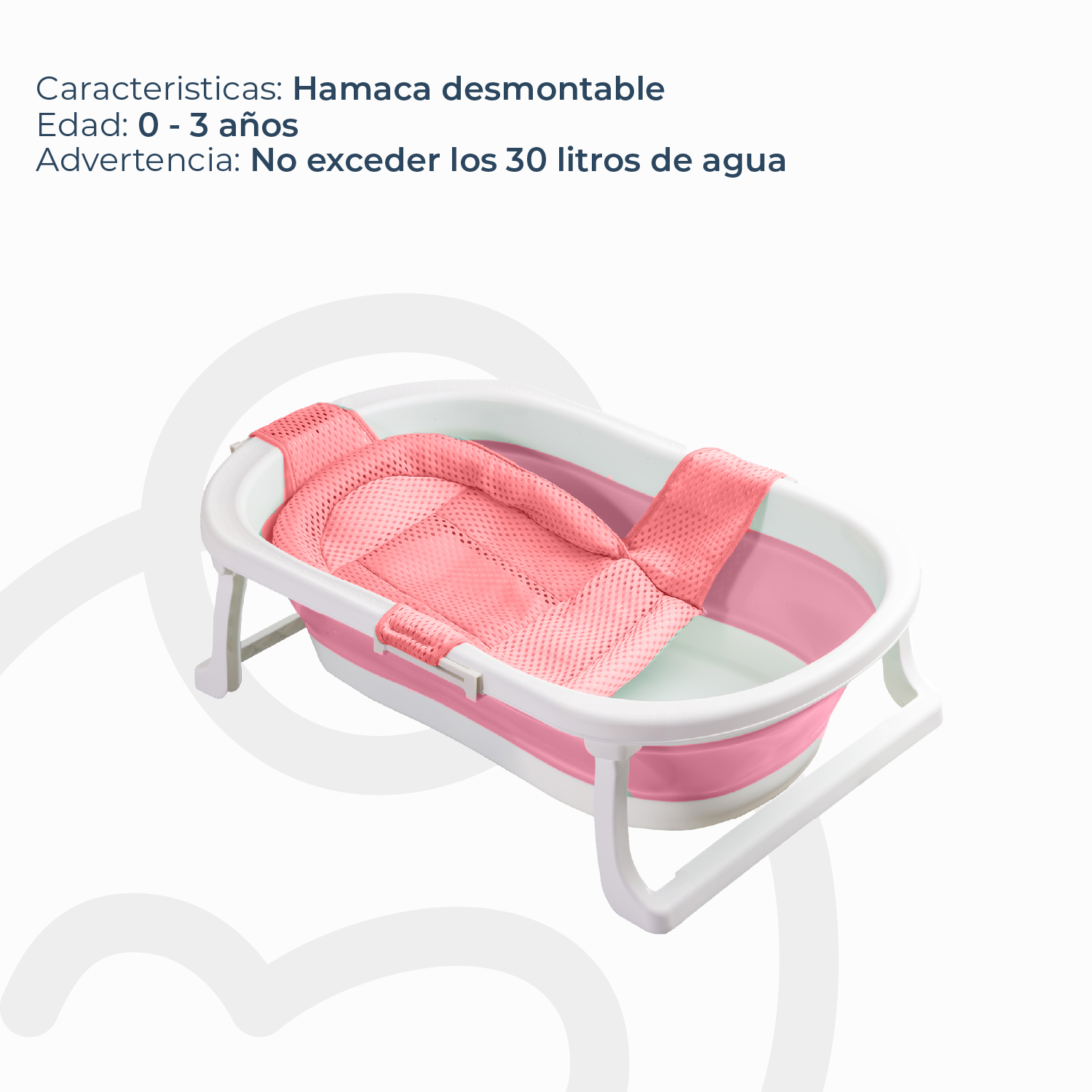 Bañera Jelly con Hamaca Rosa