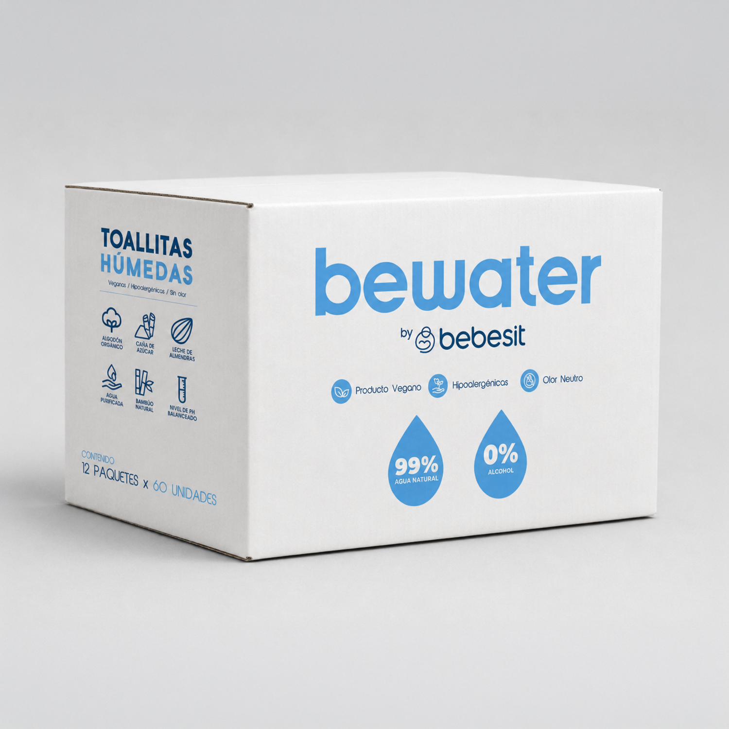 Wipes Toallitas Húmedas Be Water Bebesit Caja 12 paquetes 720 unidades
