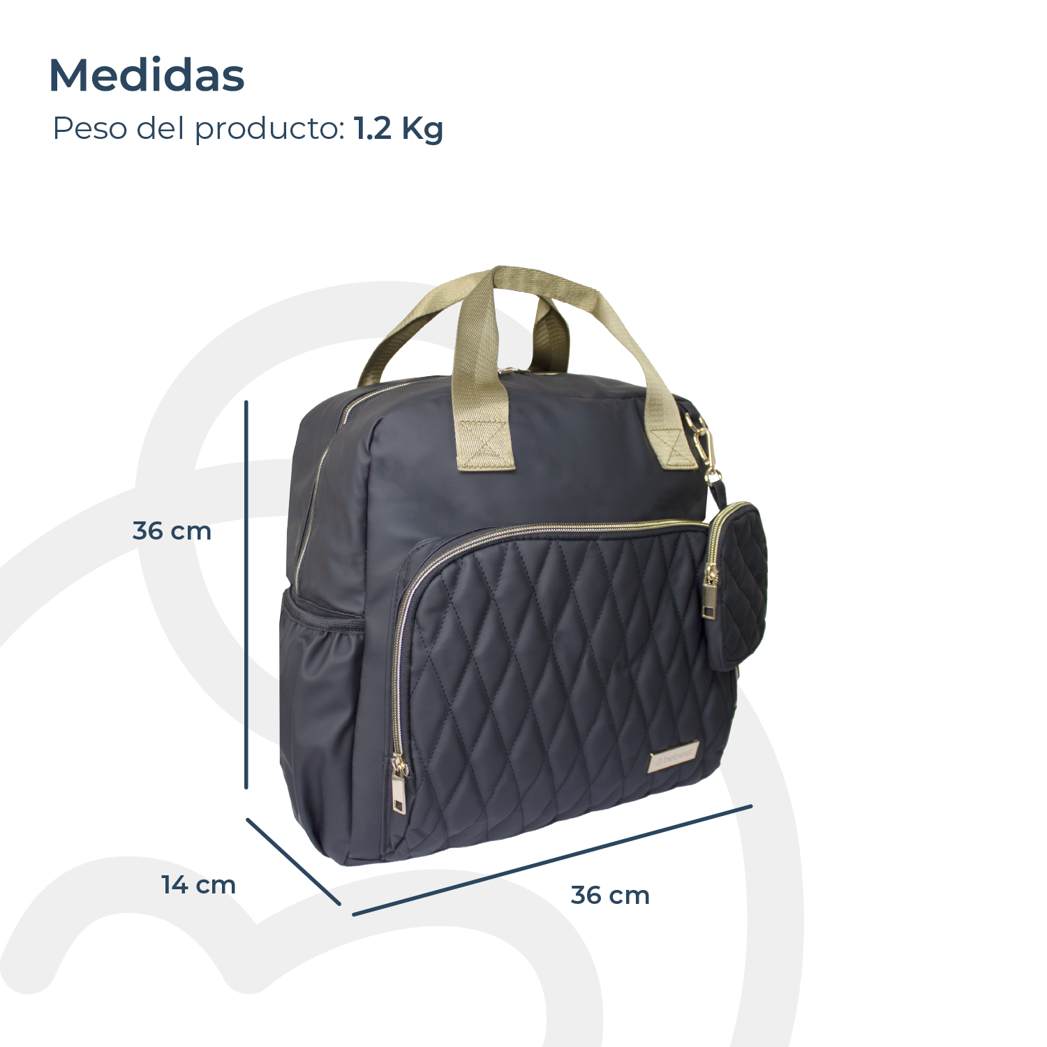 Mochila Maternal Premium Black Gold