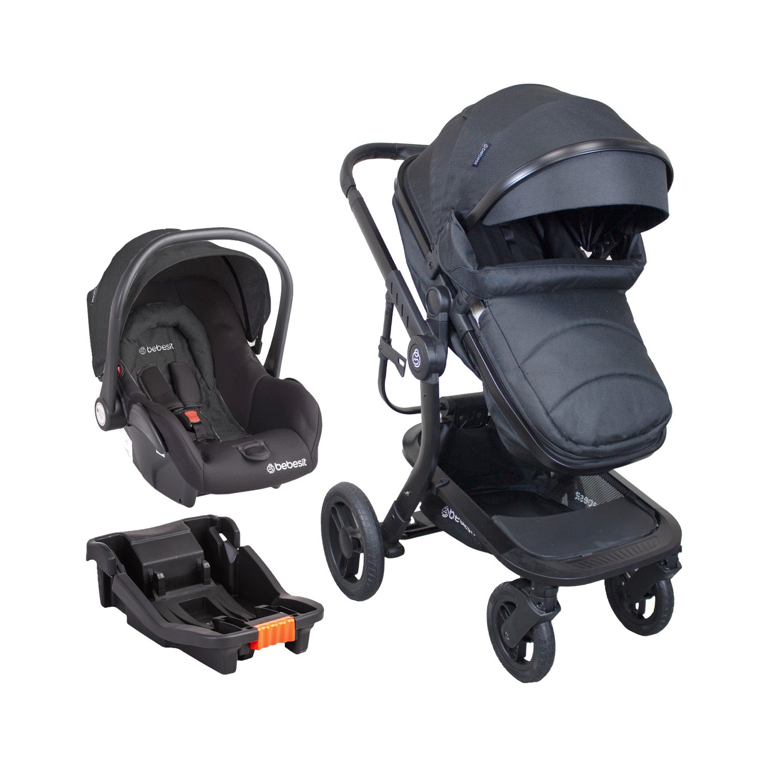 Coche Cuna travel system Taurus Negro