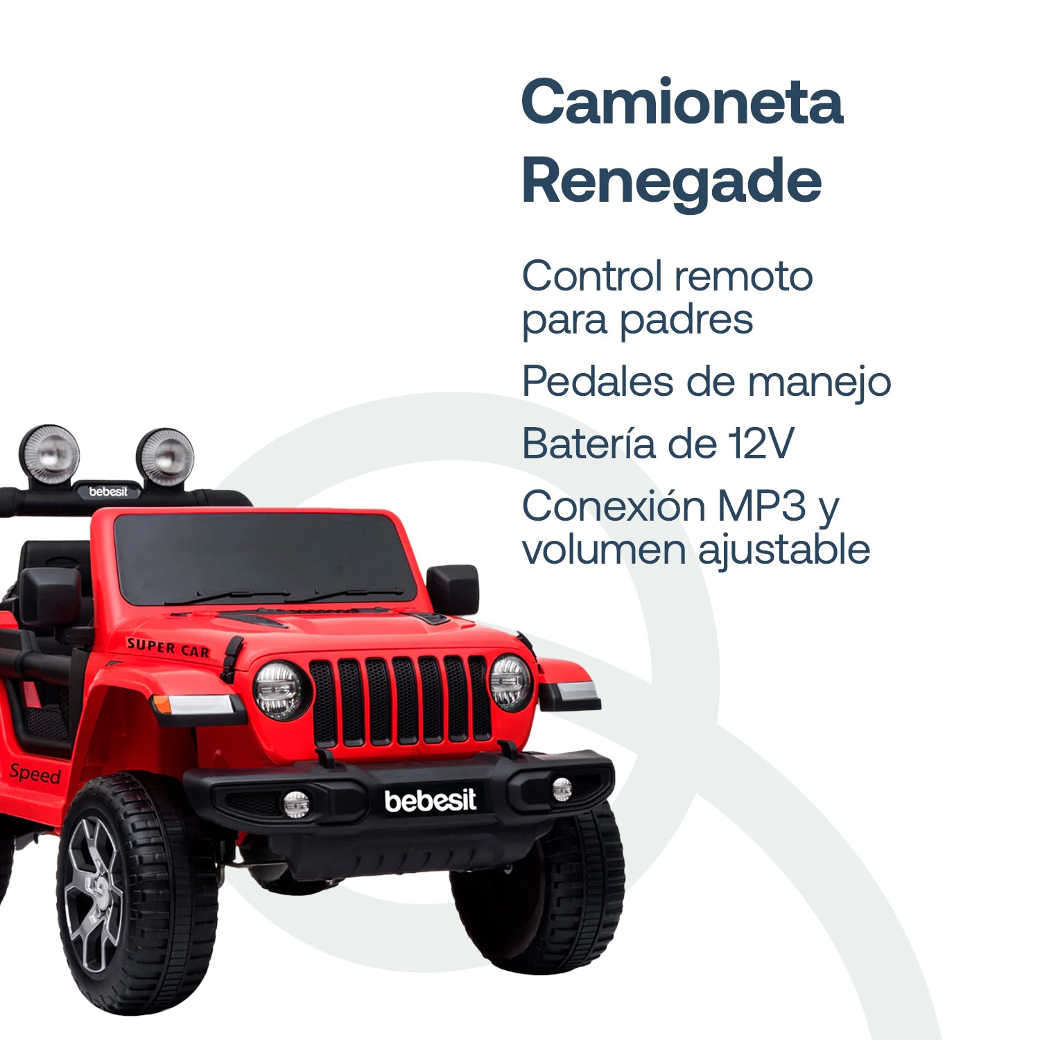 Camioneta Eléctrica Renegade Rojo Bebesit