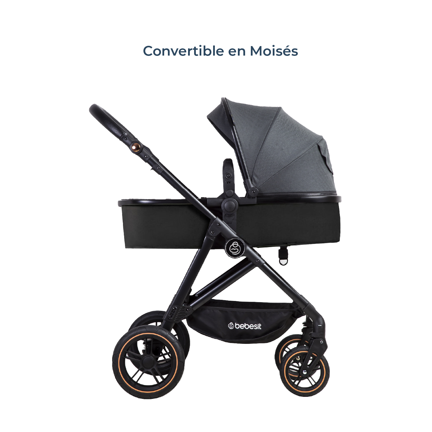 Coche Cuna Paseo Street Gris Bebesit