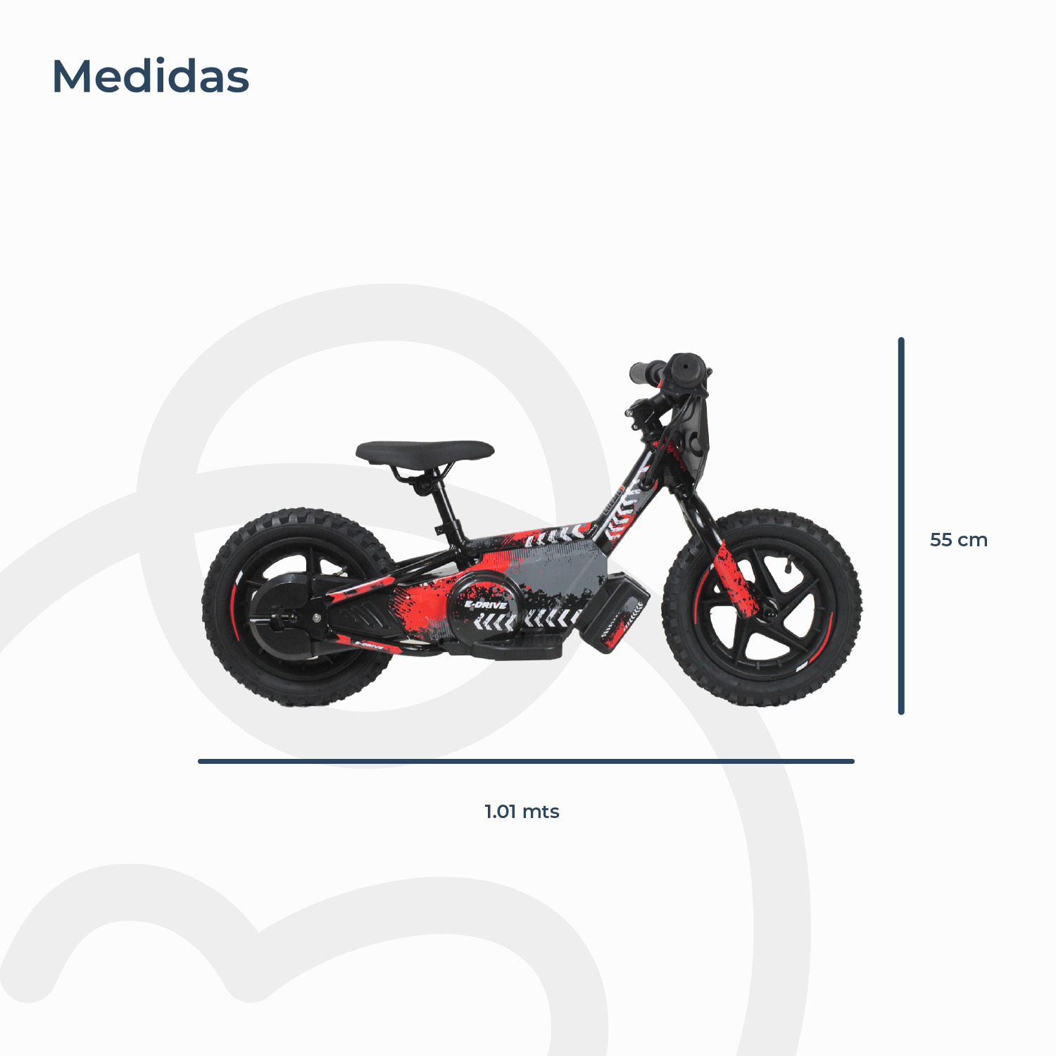 Bicicleta Moto Eléctrica E-Bike BeRide Aro 12 Roja