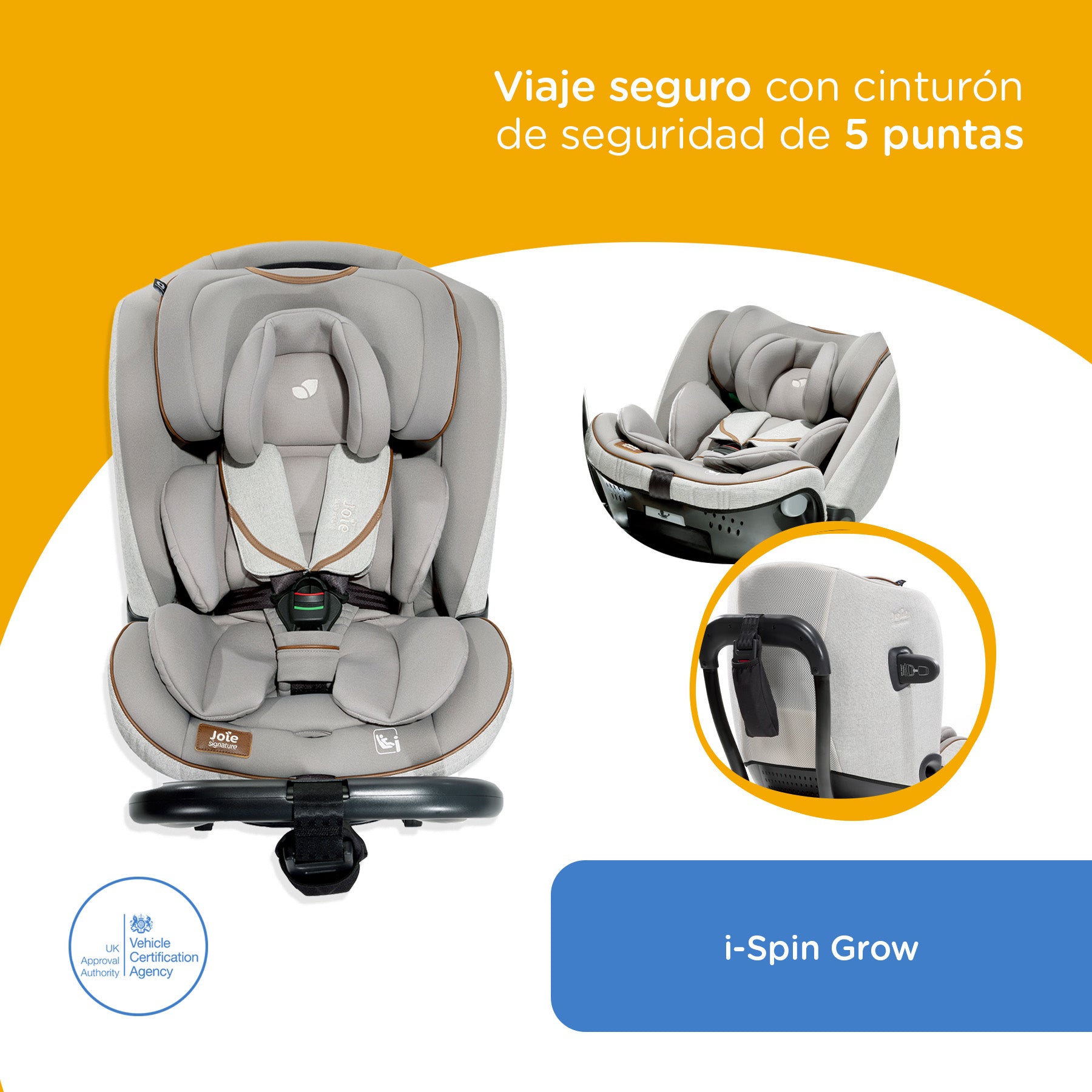 Silla de auto Convertible I-Spin Grow Oyster