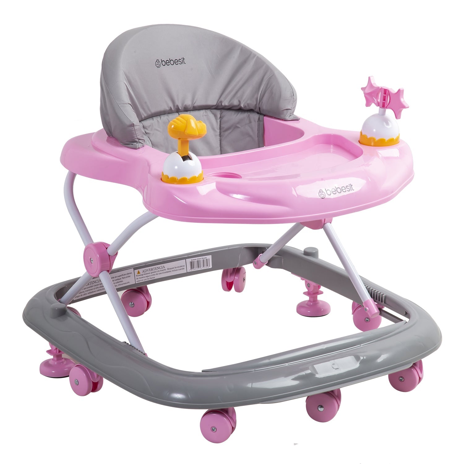 Andador Musical Airbus Gris Rosado