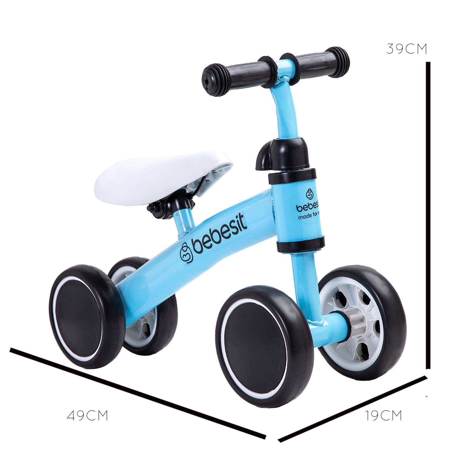 Bicicleta Triciclo Aprendizaje 4 Ruedas XT02 Azul Bebesit