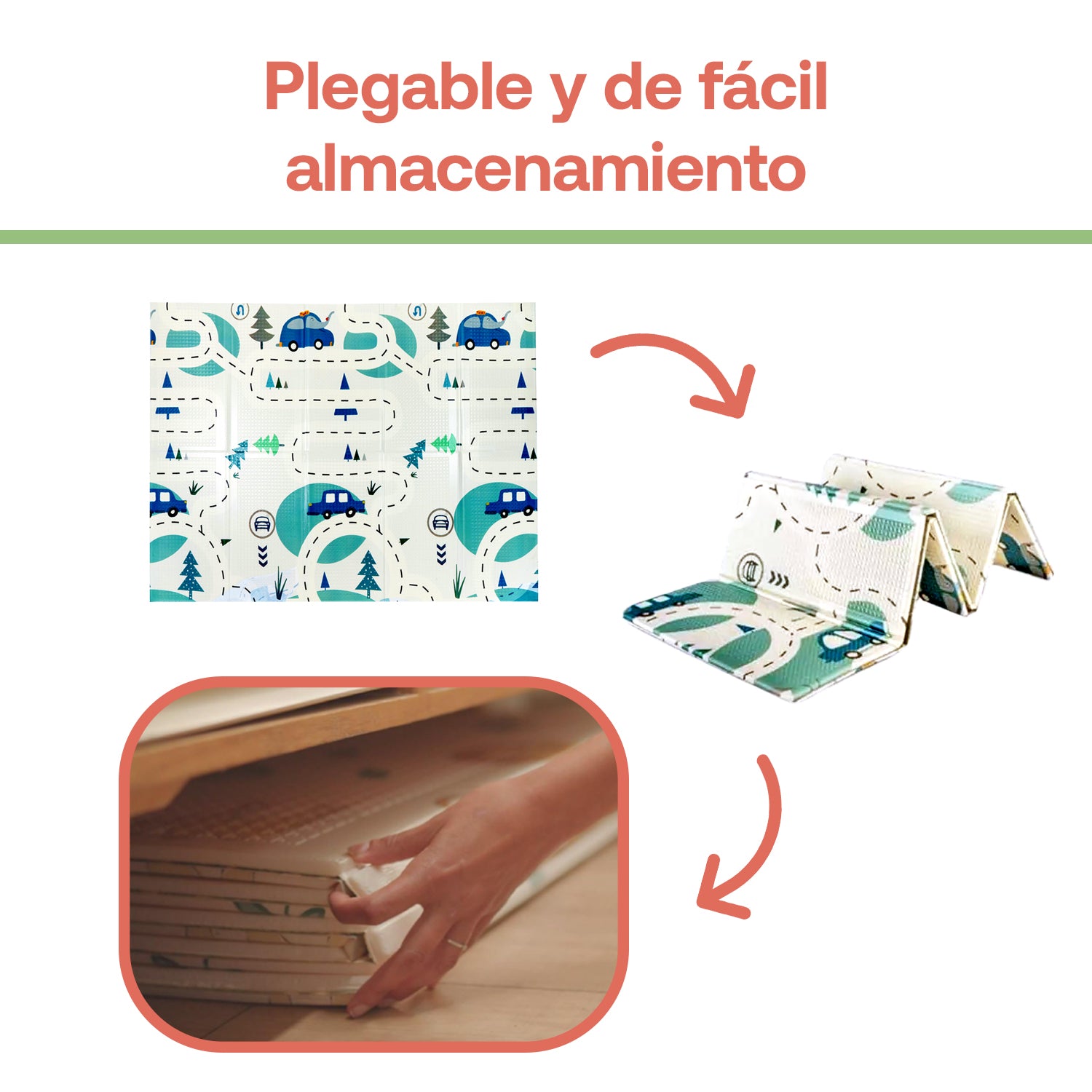 Alfombra Antigolpe Plegable Extra Grueso Premium Auto Montaña