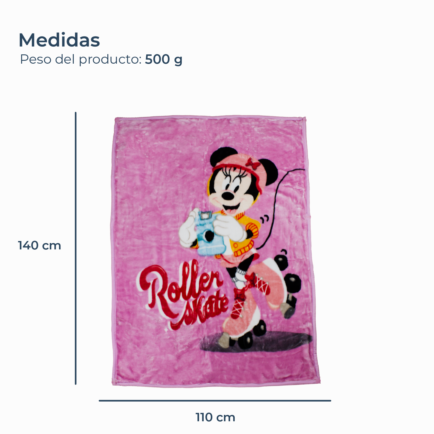 Frazada Ultra Soft Minnie Roller 110X140cm Rosado Disney