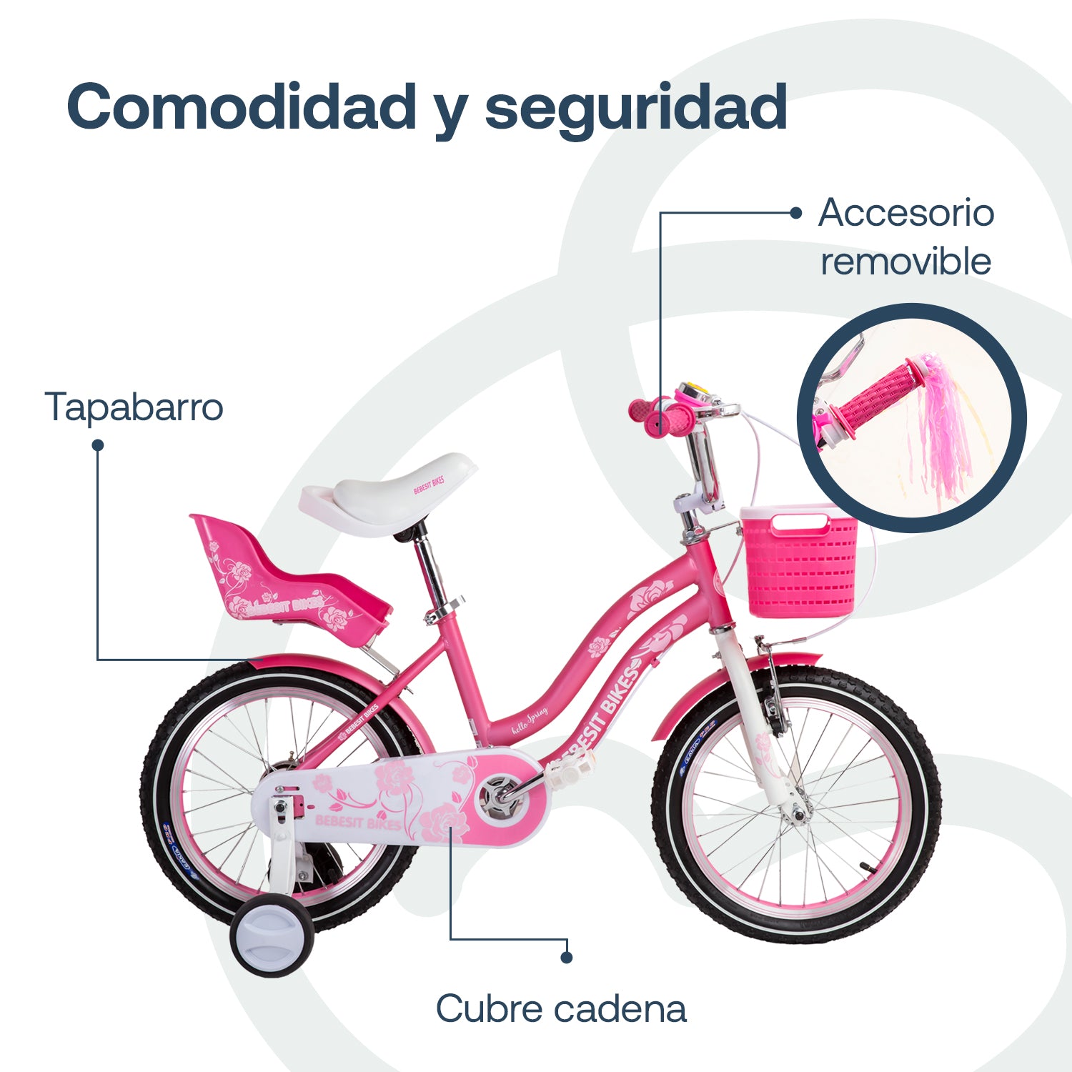 Bicicleta Infantil Queen Aro 16 Rosada