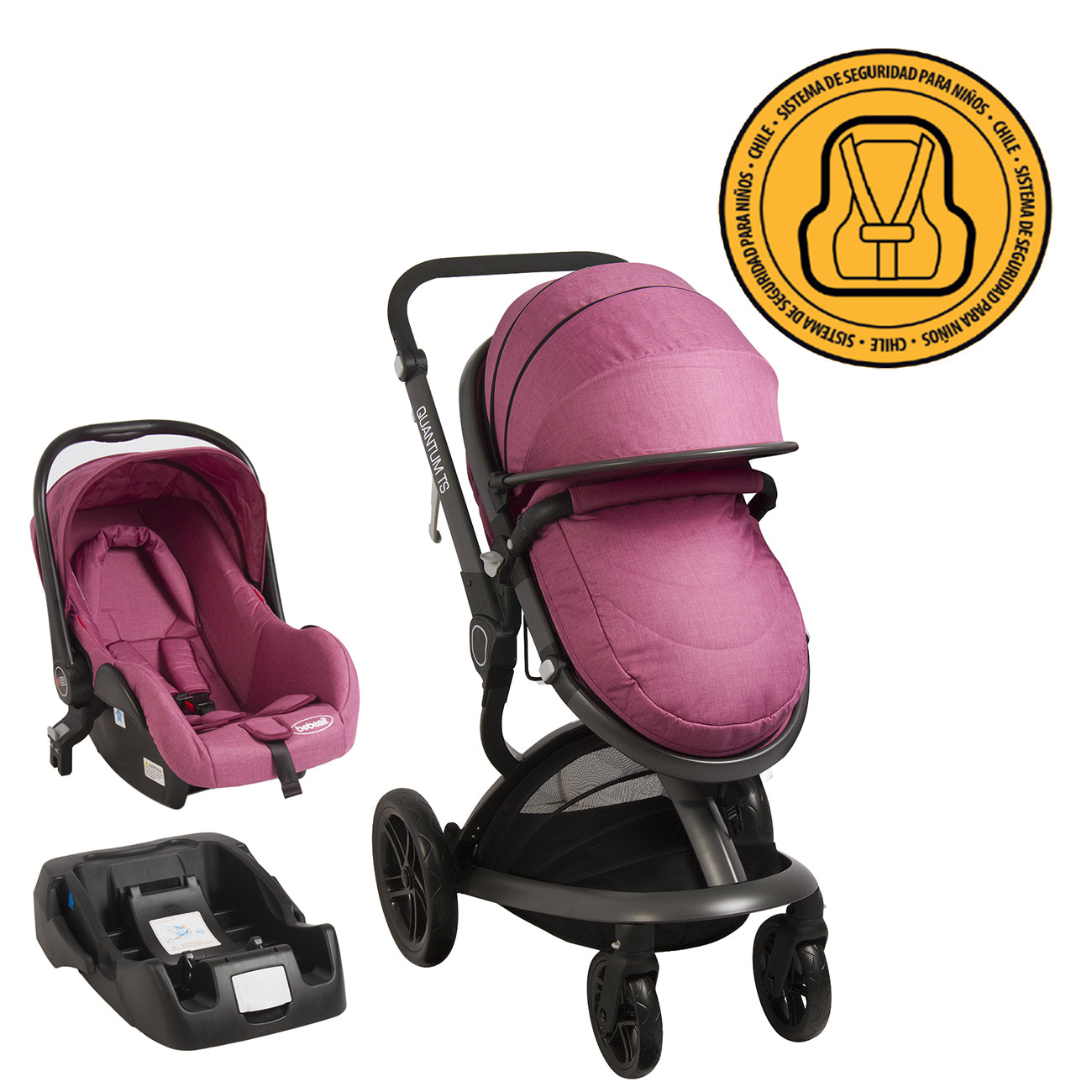 Coche Cuna travel system Quantum Rosa