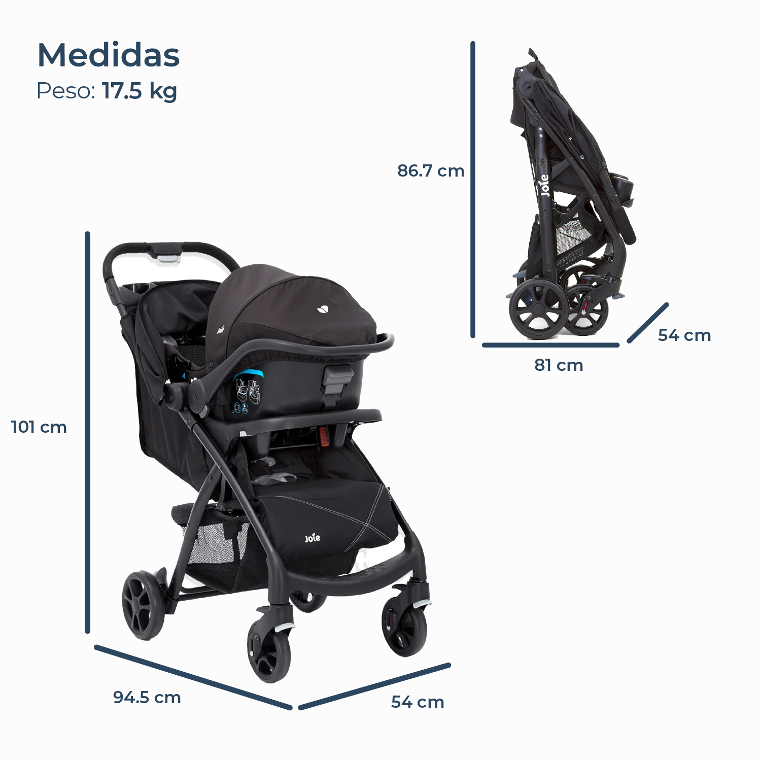 Coche Travel System Muze LX Universal Black