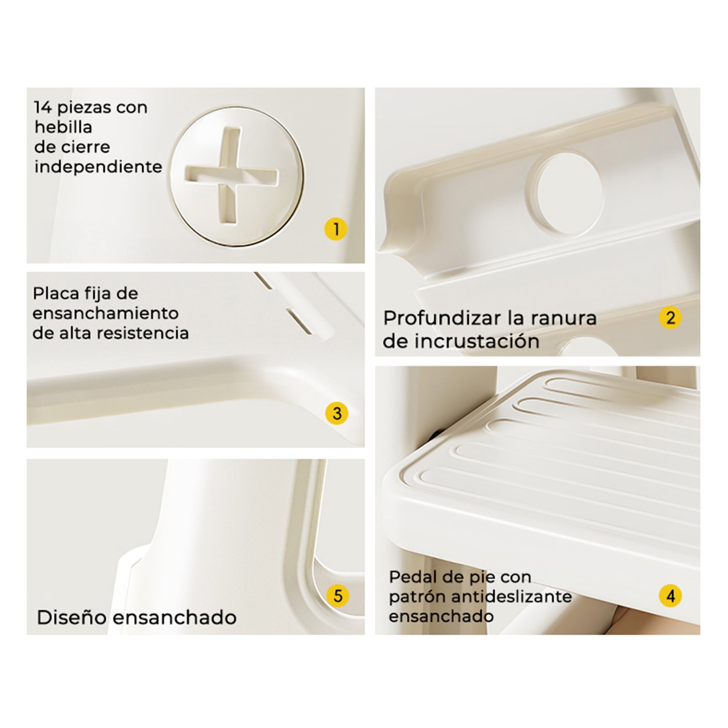 Silla de Comer para Bebés TidyFeed Blanco Gris