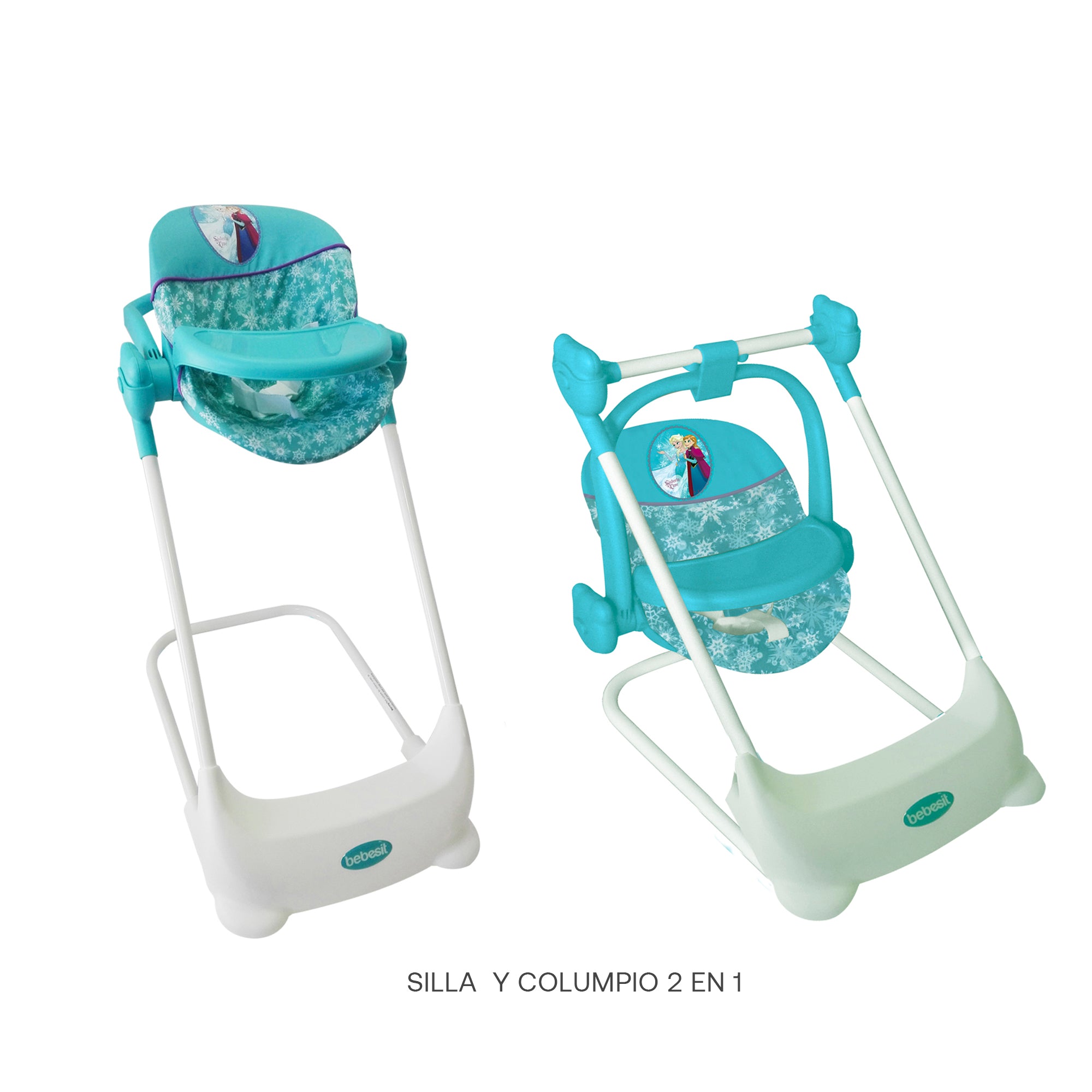 Juguete Coche Travel Muñeca, Cuna y Silla Comer Frozen