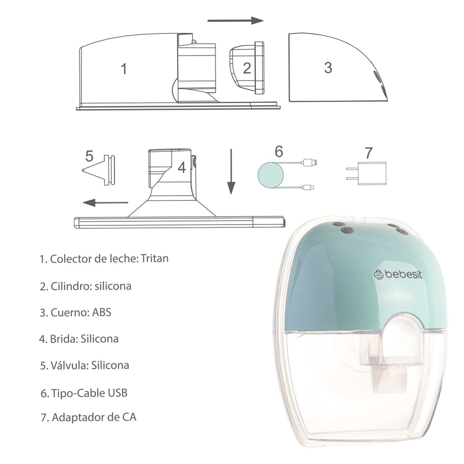 Extractor de leche Manos Libre Celeste