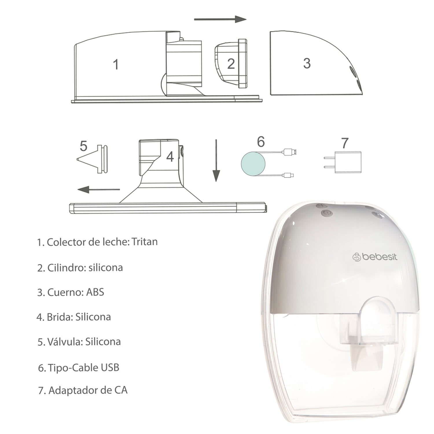 Extractor de leche Manos Libre Blanco