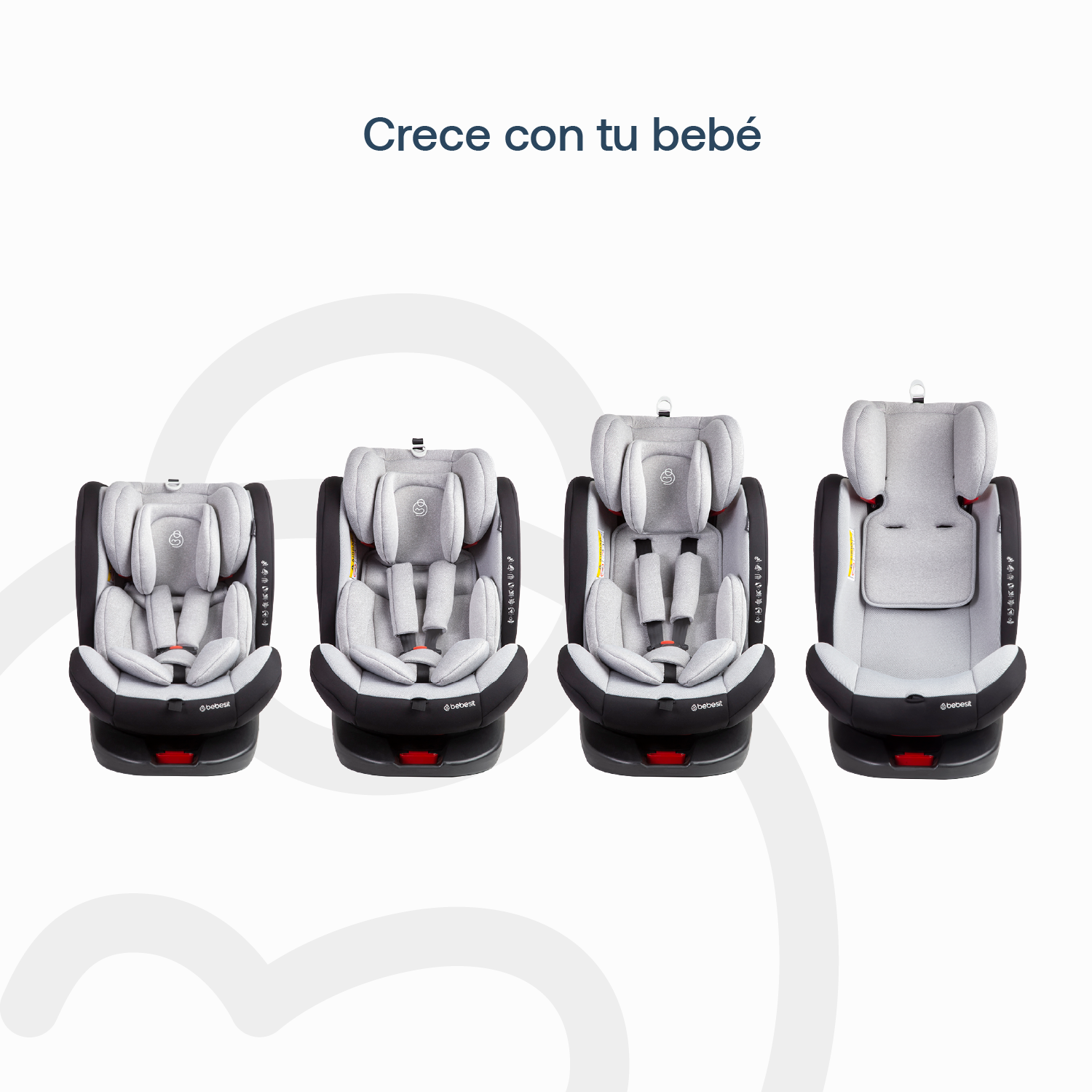 Silla de Auto Convertible 360° Isofix  Saturn Gris claro