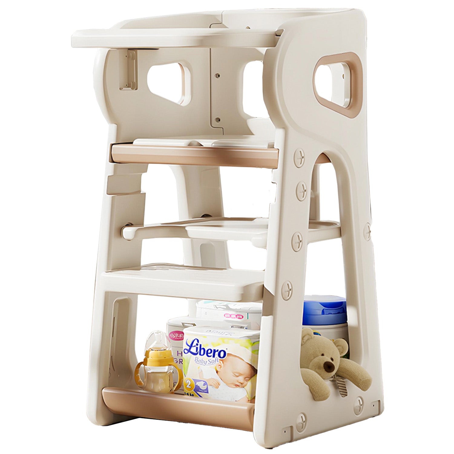 Silla de Comer para Bebés TidyFeed Blanco Gris