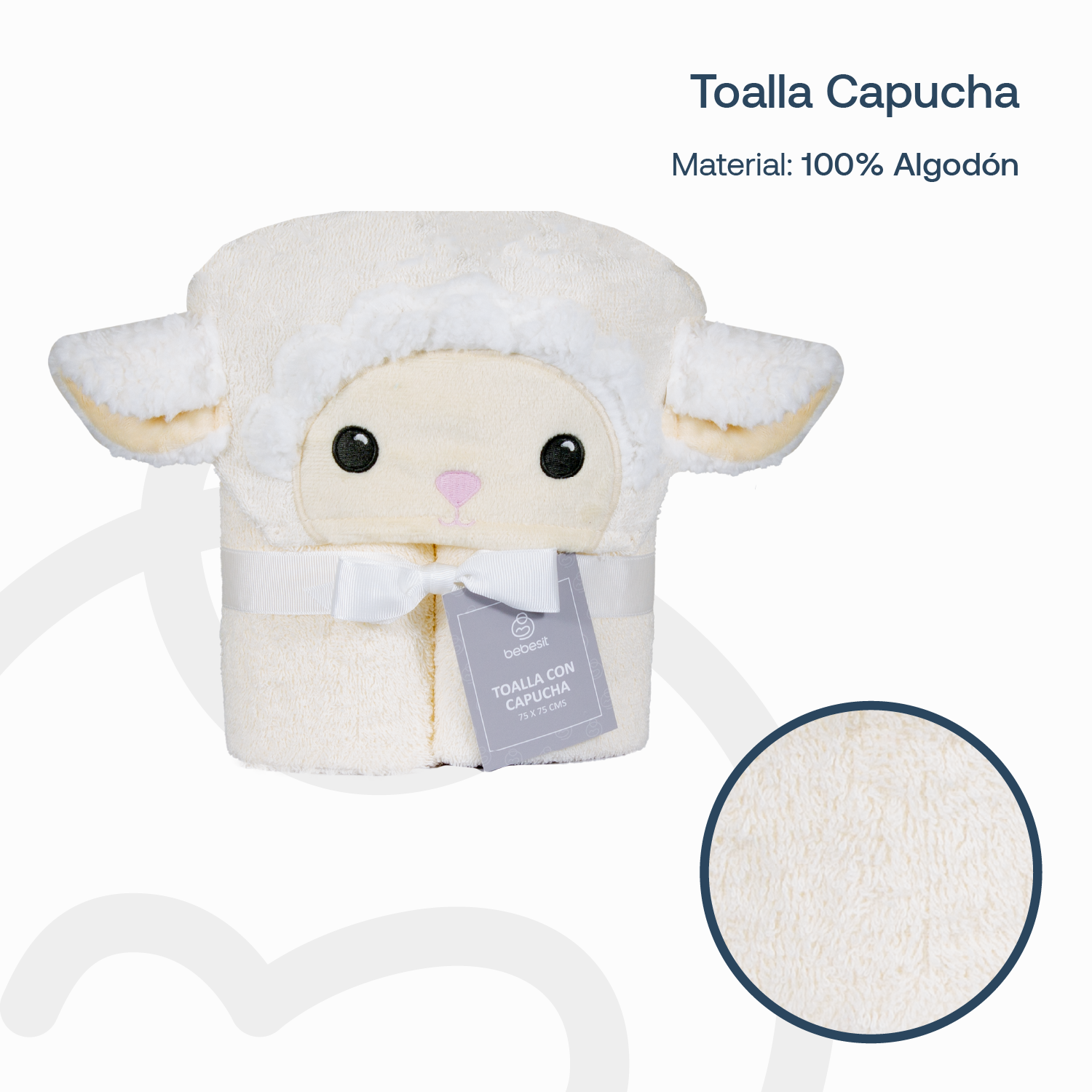 Toalla Capucha Oveja Bebesit