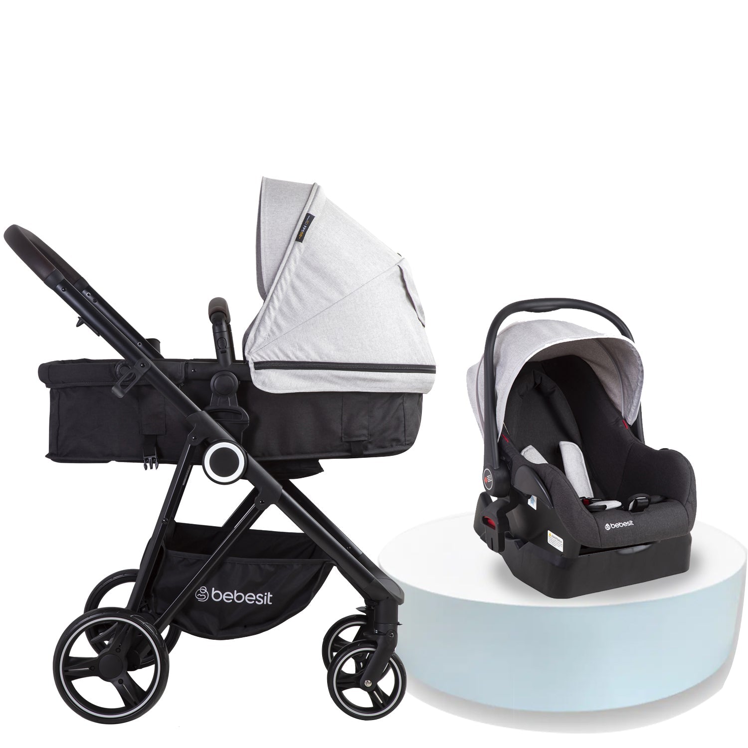 Coche Cuna travel system Cosmos Gris