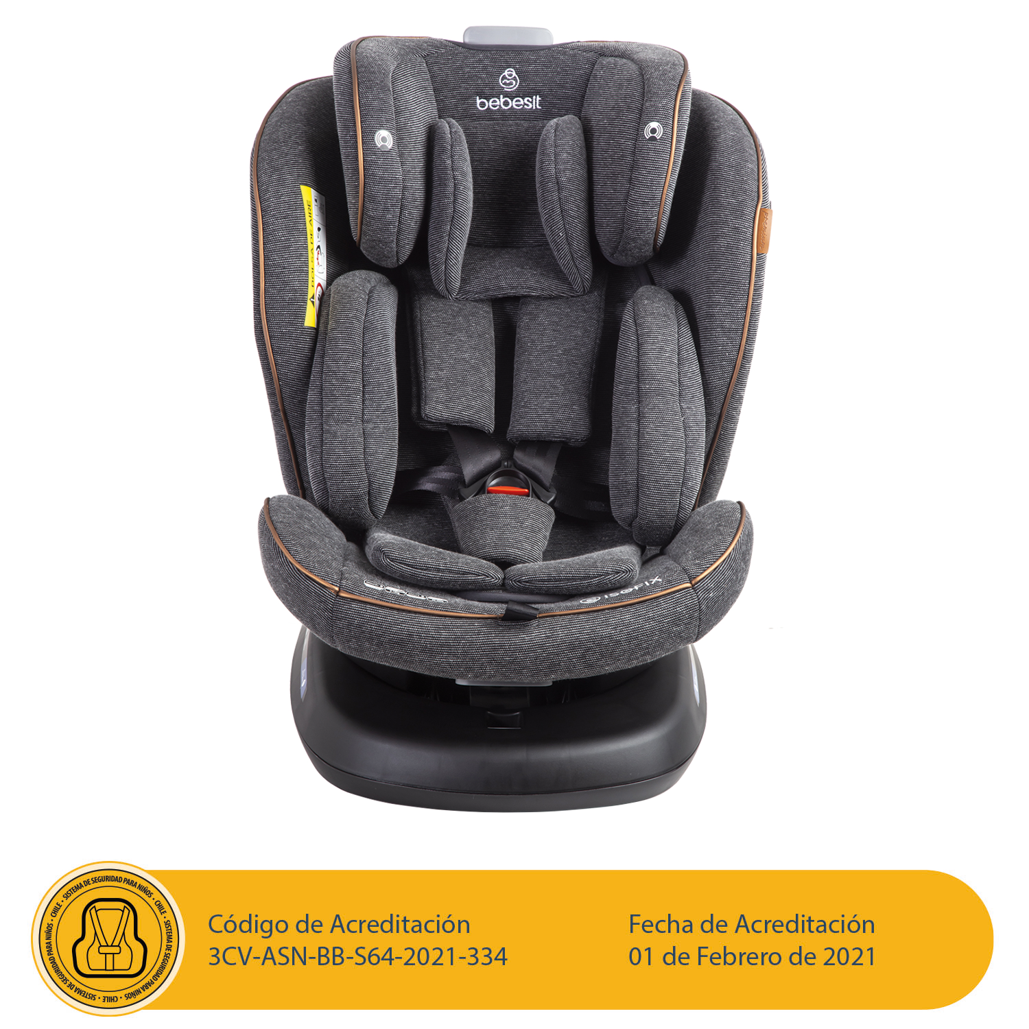 Silla de Auto Convertible Isofix Supra 360º Premium Gris