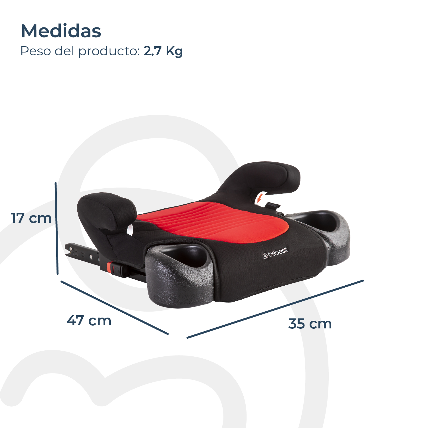 Alzador Isofix Rojo Bebesit