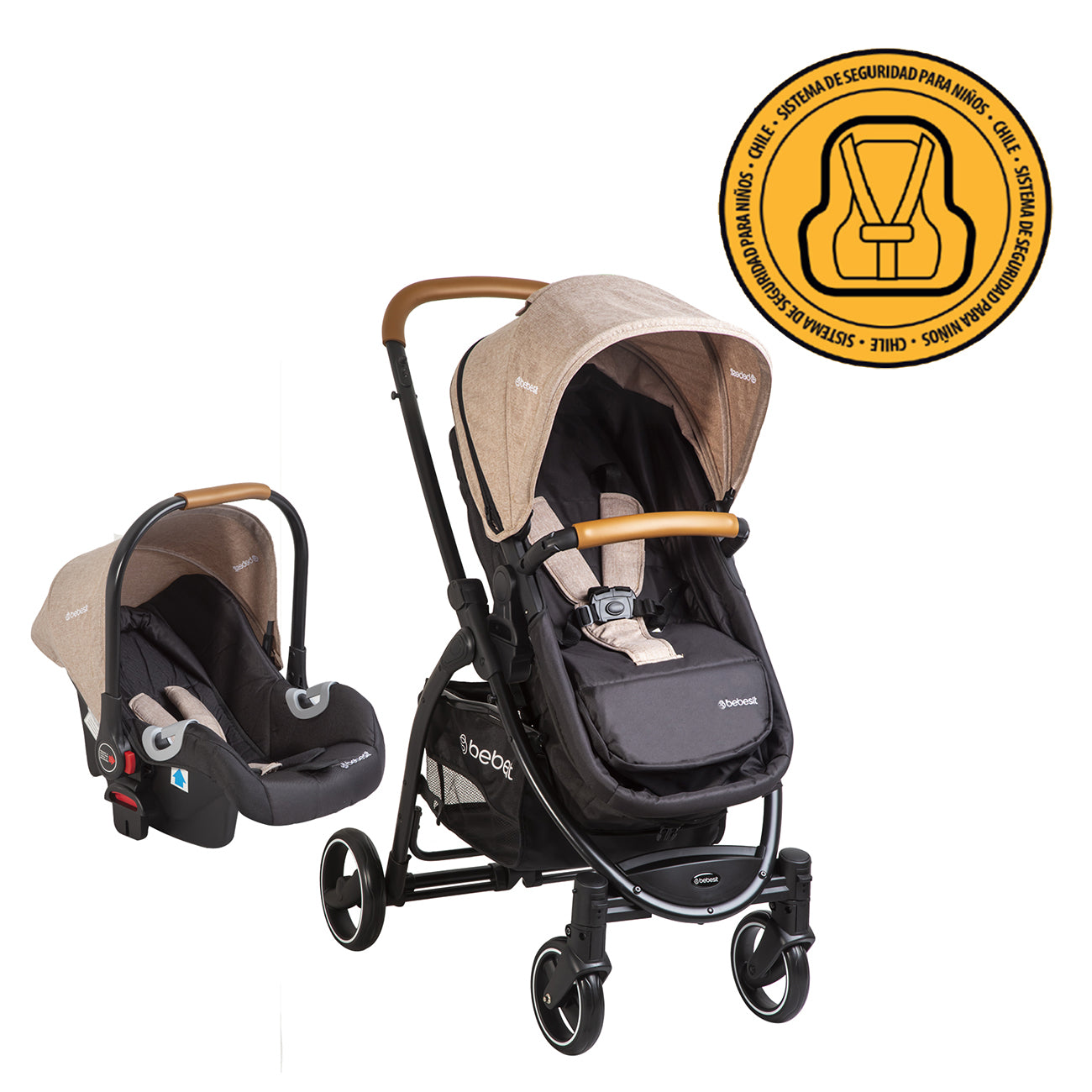 Coche Cuna travel system Fénix Beige
