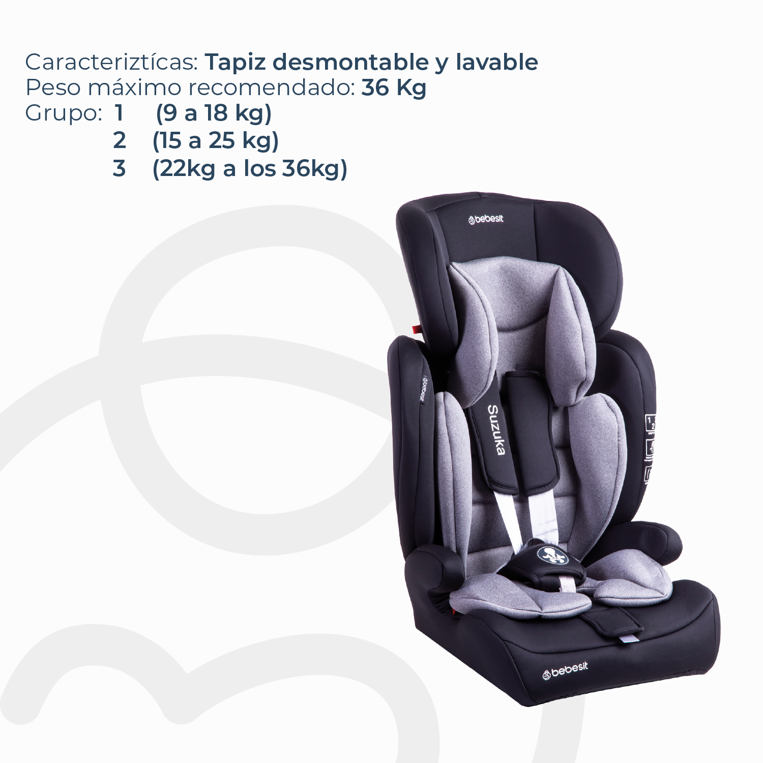 Silla de Auto Butaca Suzuka Gris