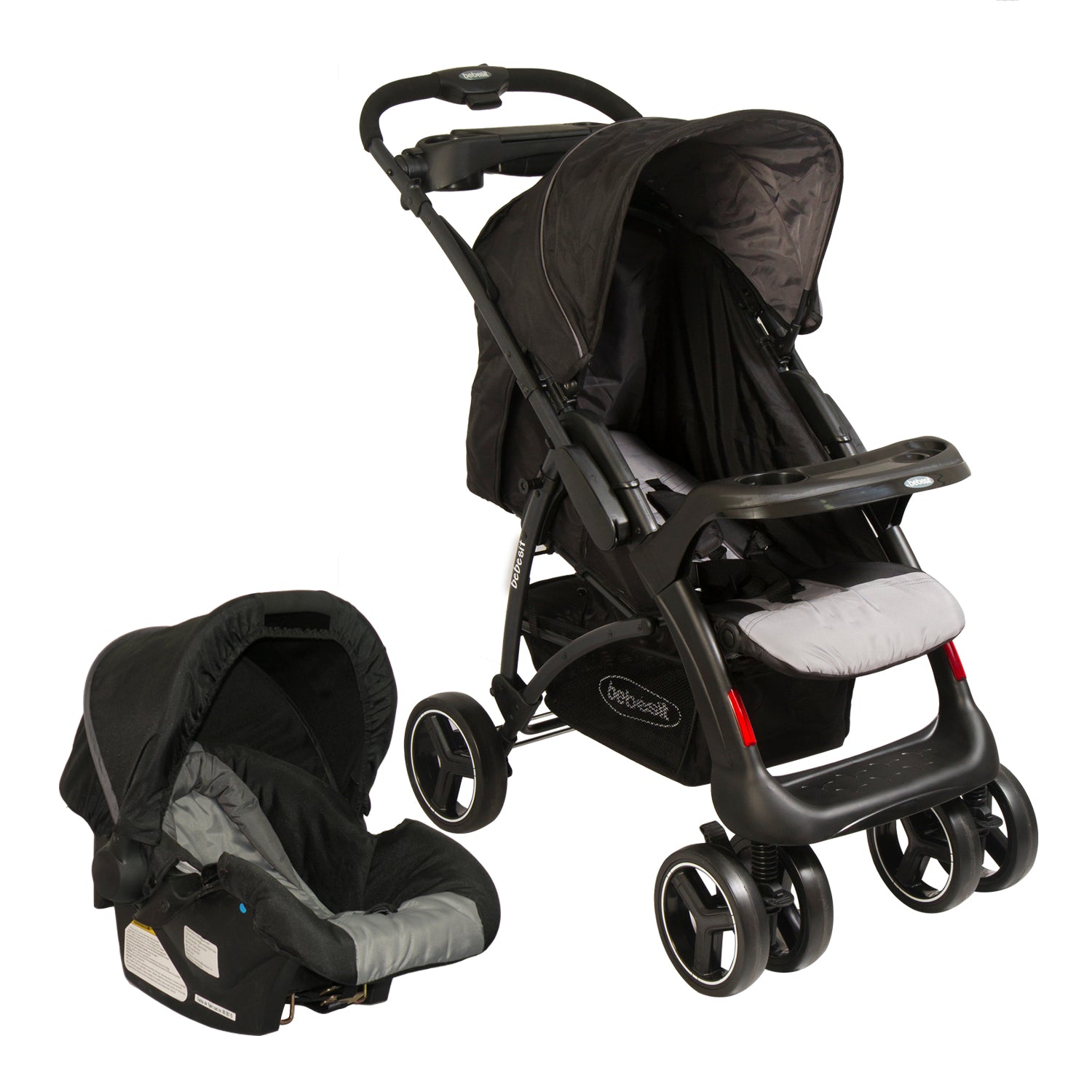 Coche Travel System Lugano Negro y Gris