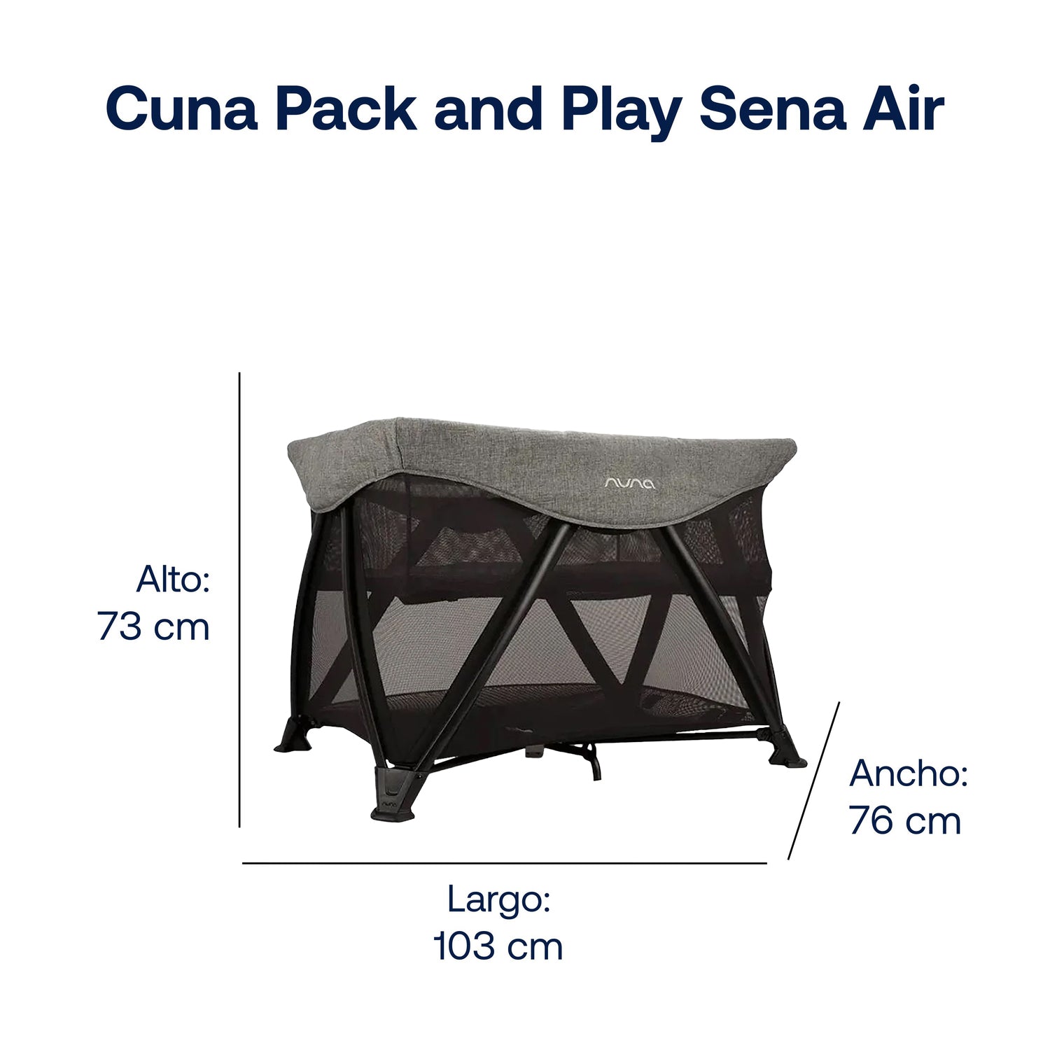 Cuna Pack and Play Sena Aire Charcoal