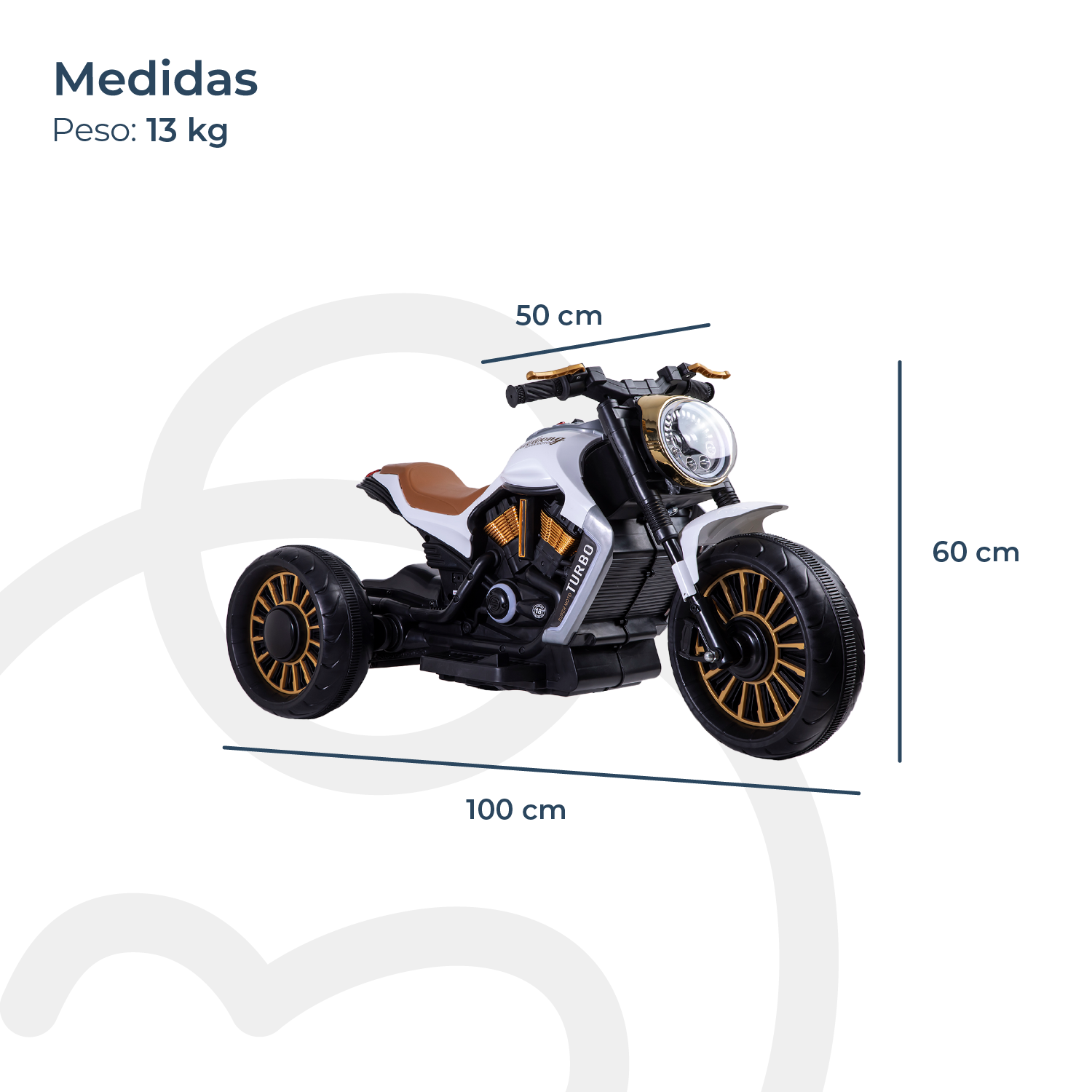 Moto 3 Ruedas a Batería Eléctrica SX Blanca