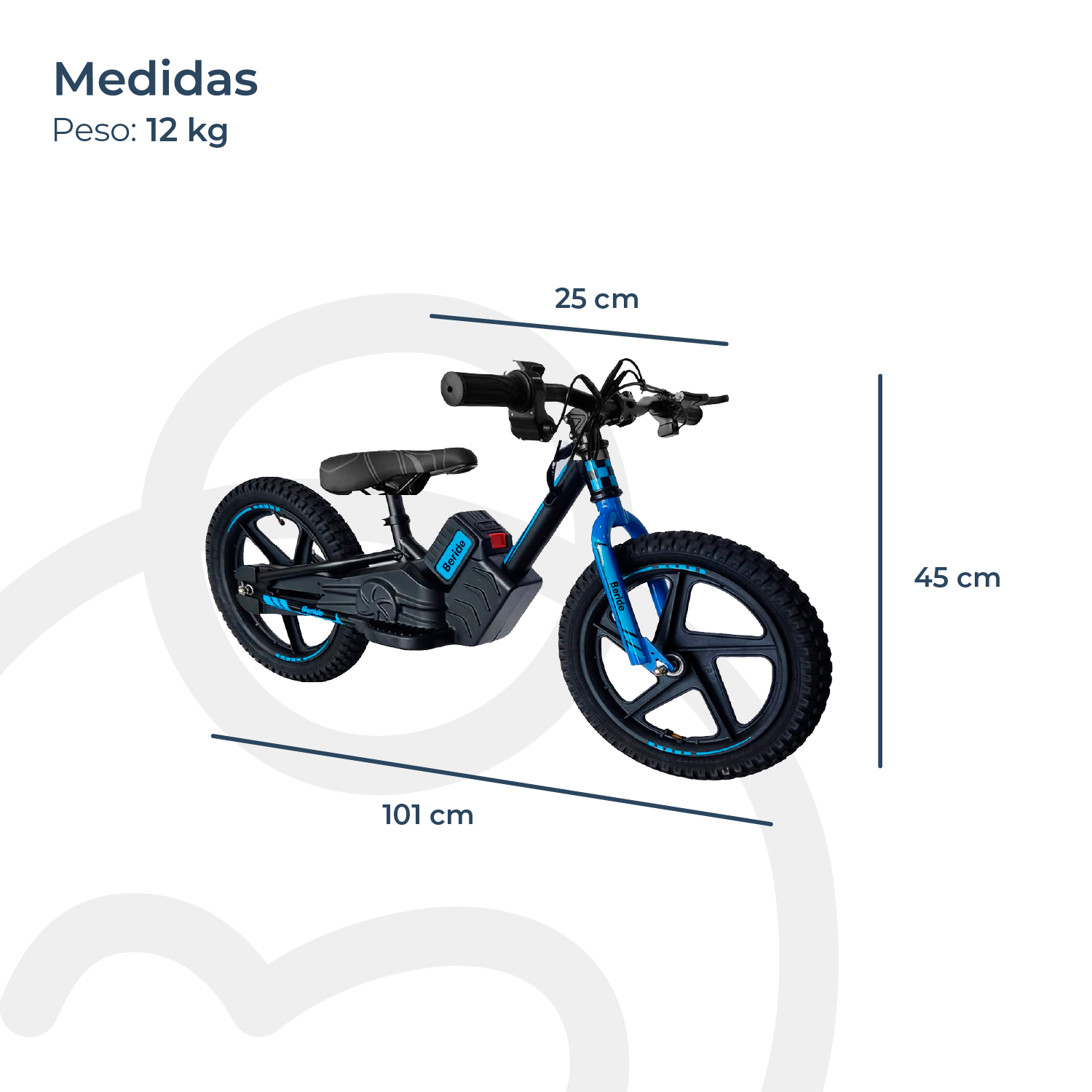 Bicicleta Eléctrica BeRide Aro 12 Azul