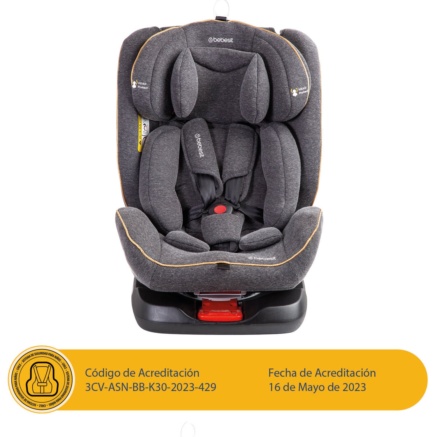 Silla de Auto Convertible 360° Isofix Supra Gris