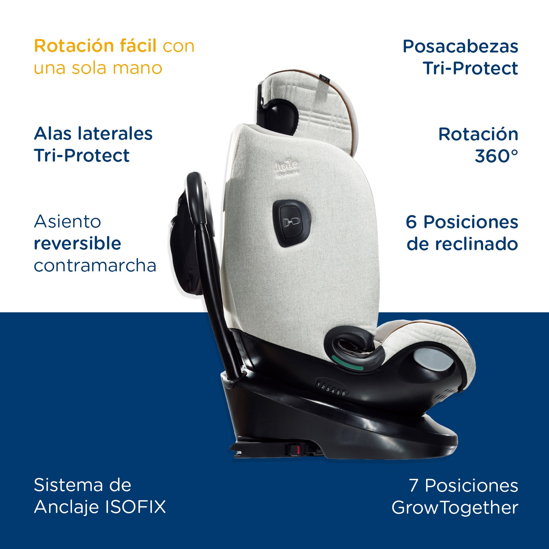 Silla de auto Convertible I-Spin Grow Oyster