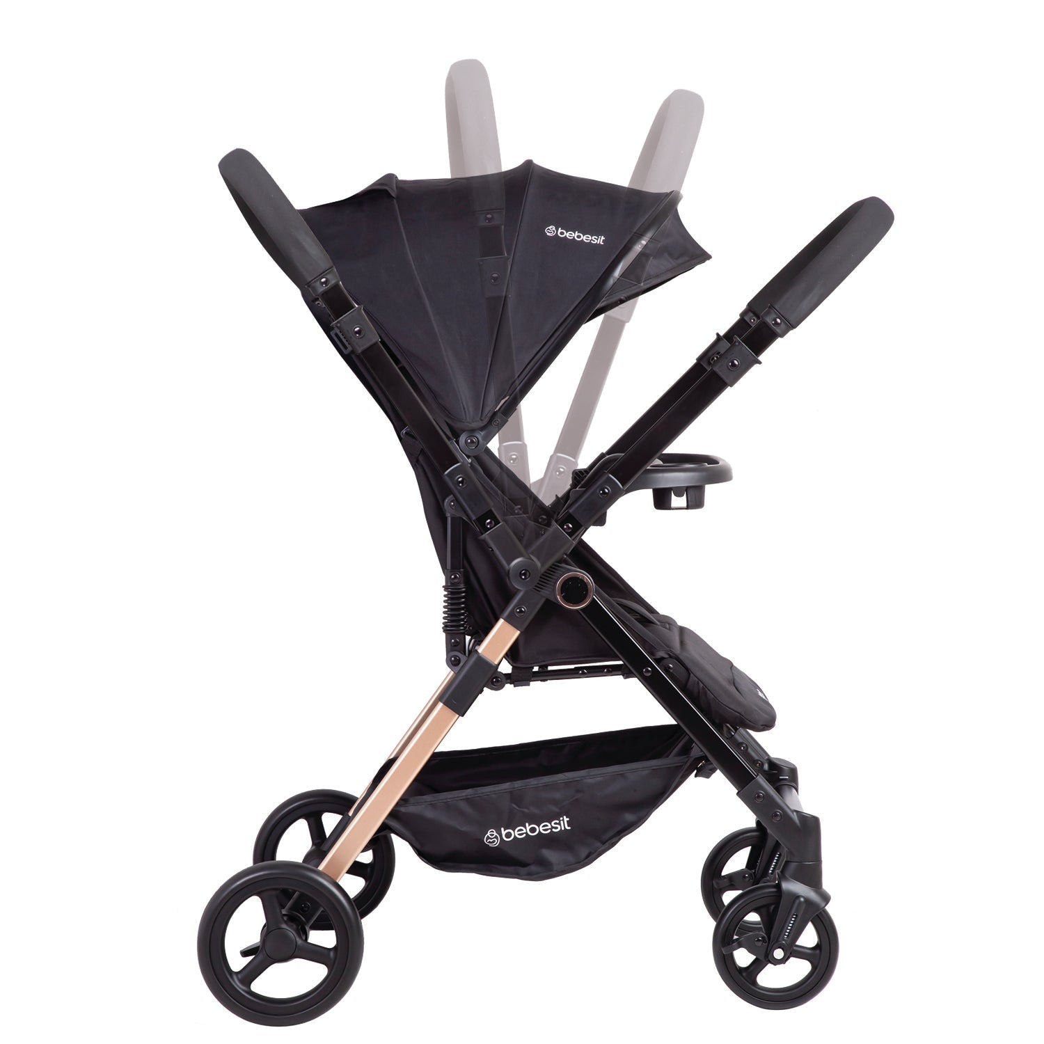 Coche de Paseo City Reversible con Bandeja Negro