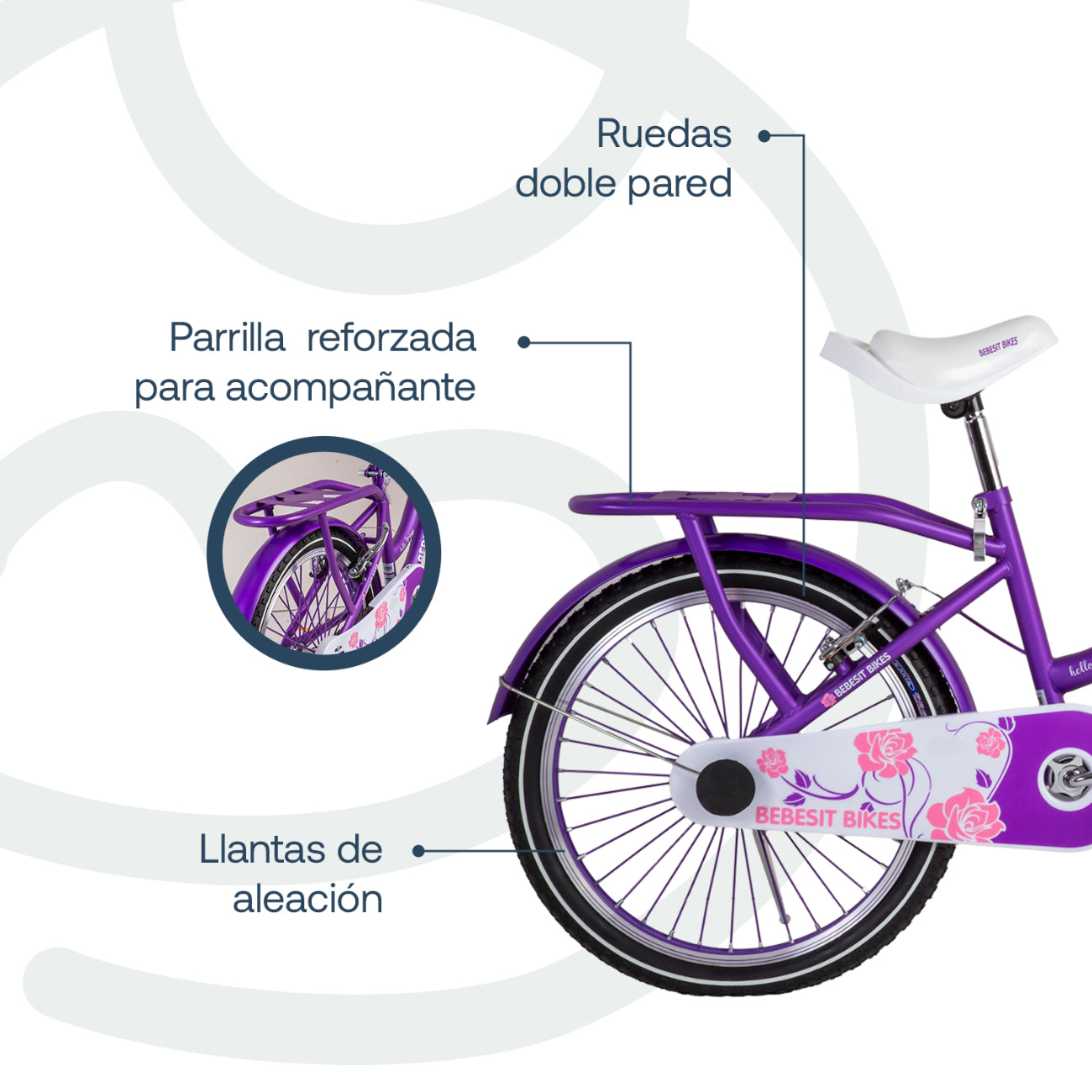 Bicicleta Infantil Queen Aro 20 Morada