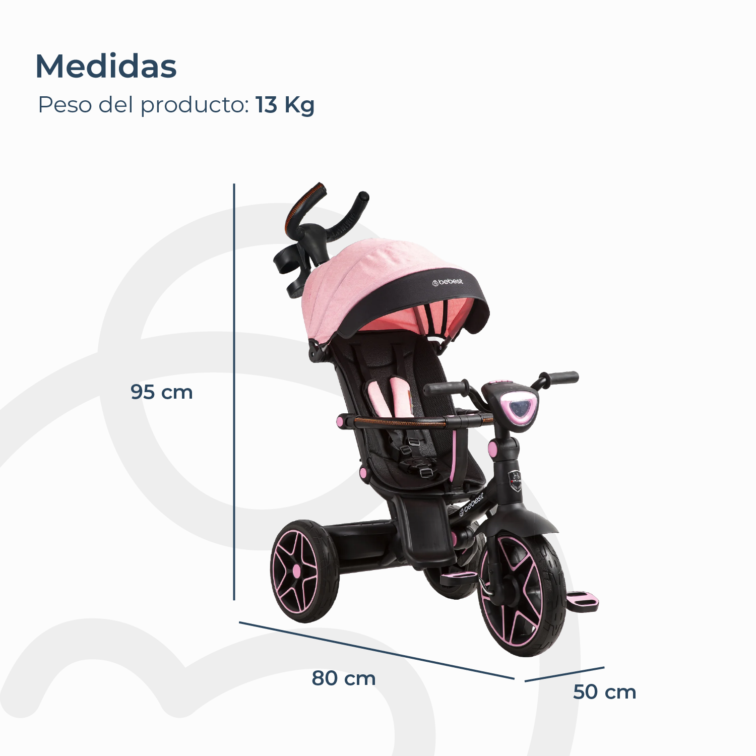 Triciclo Infantil Explorer Rosado Bebesit