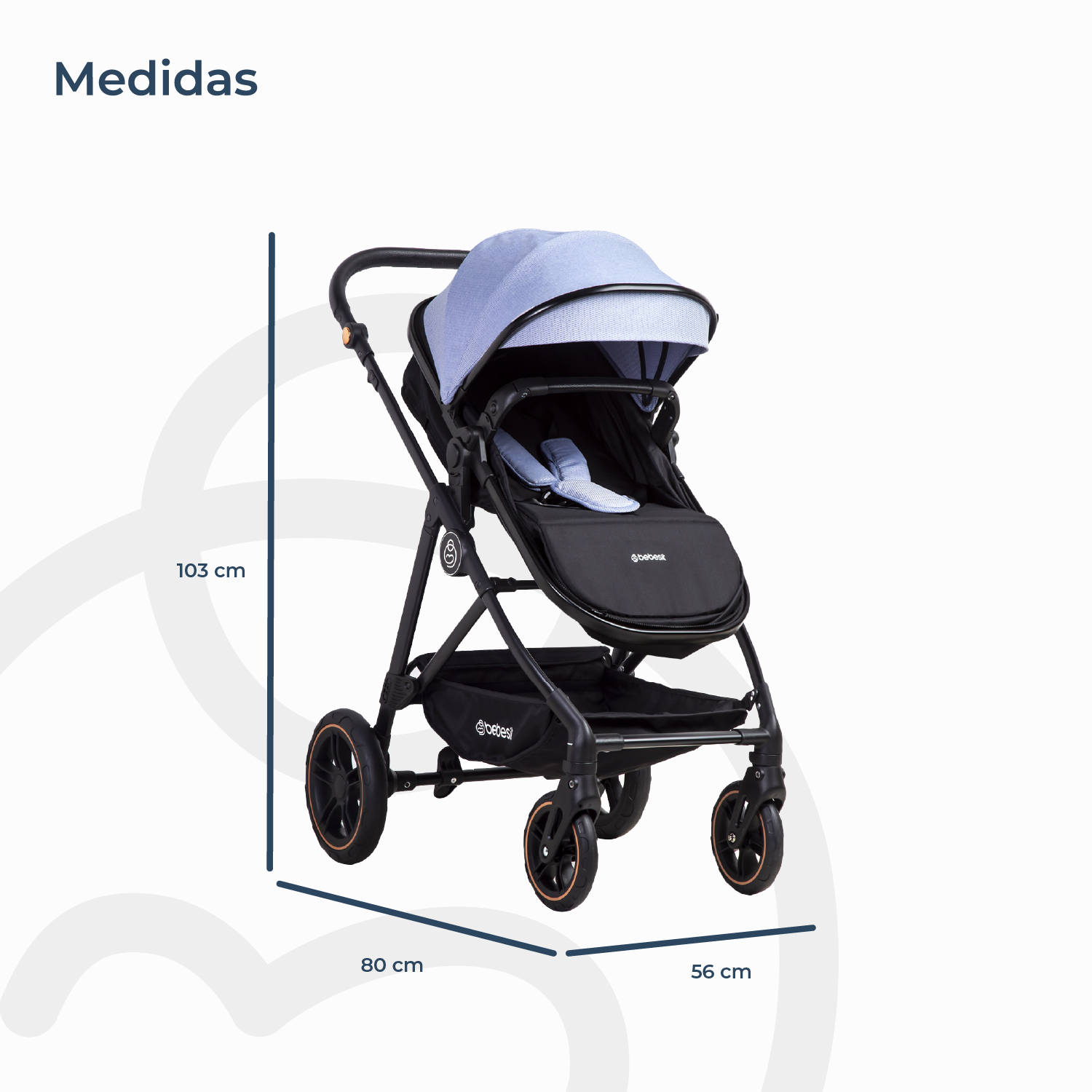 Coche Cuna Paseo Street Azul Bebesit
