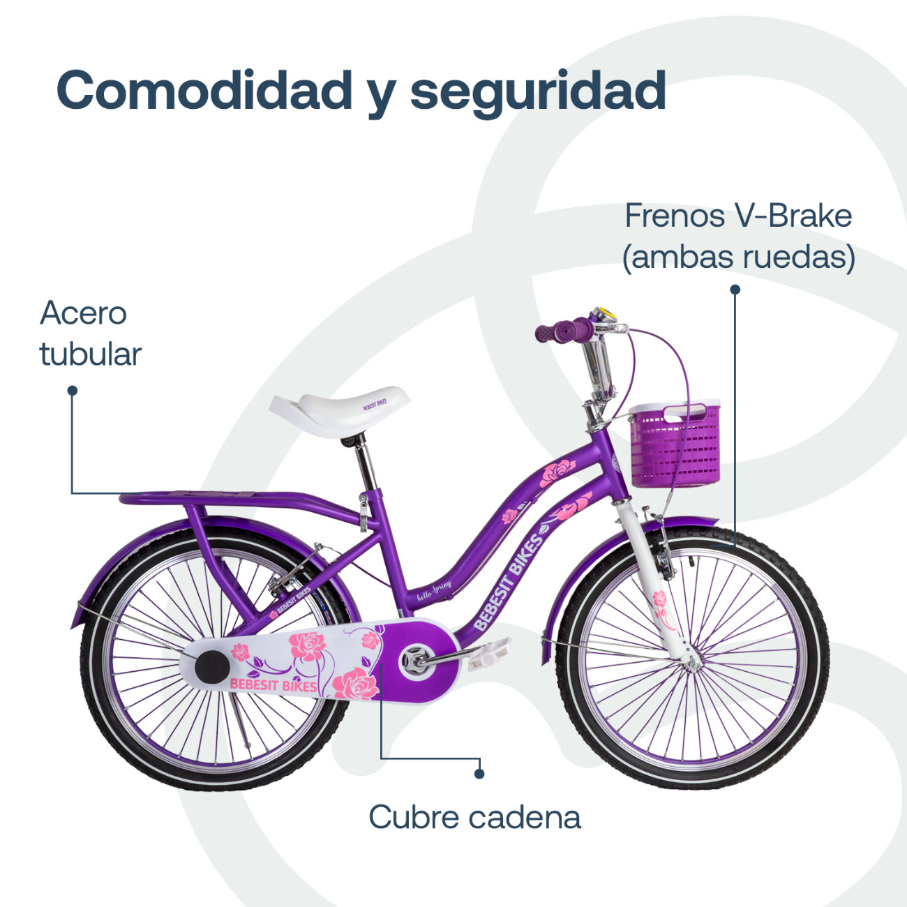 Bicicleta Infantil Queen Aro 20 Morada