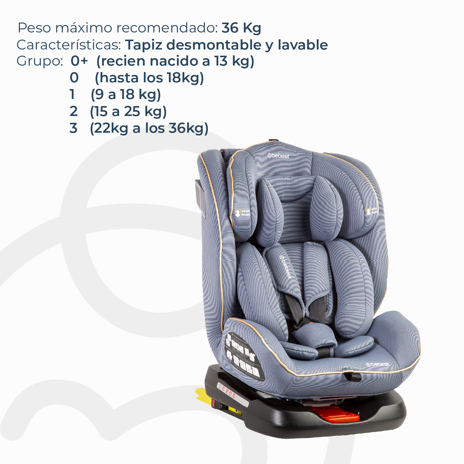 Silla de Auto Convertible 360° Isofix Supra Azul claro