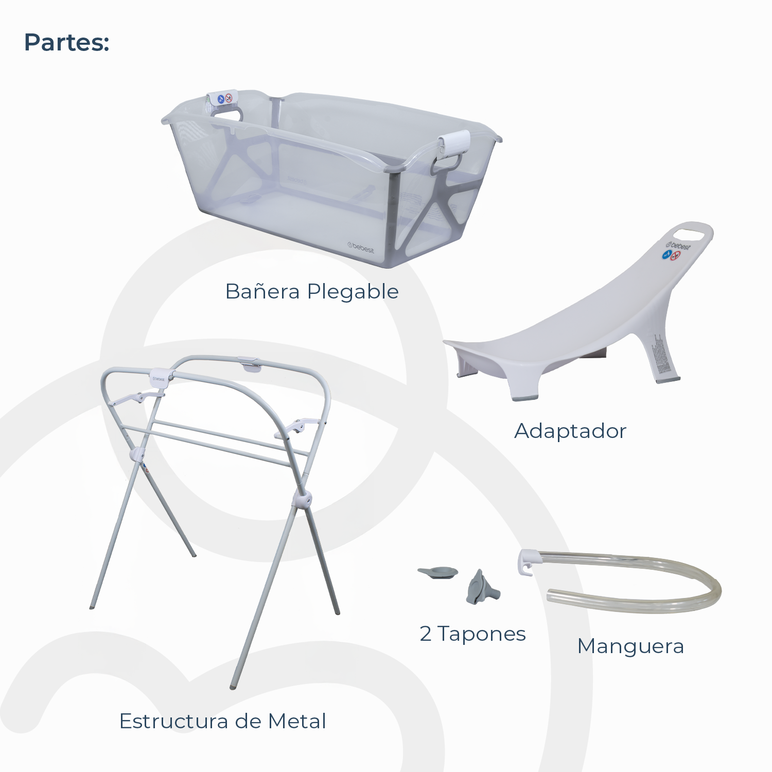 Bañera Flexi 3 en 1 Plegable + Soporte de Bebesit