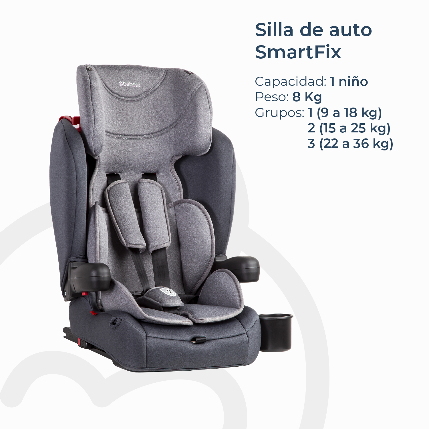 Silla de Auto Butaca SmartFix Isofix Gris