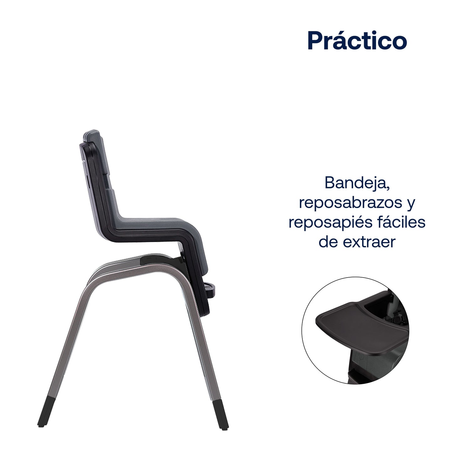 Silla de Comer Zaaz Pewter