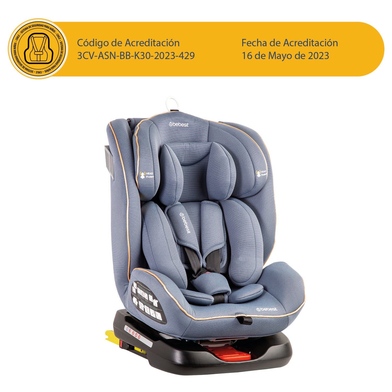 Silla de Auto Convertible 360° Isofix Supra Azul claro