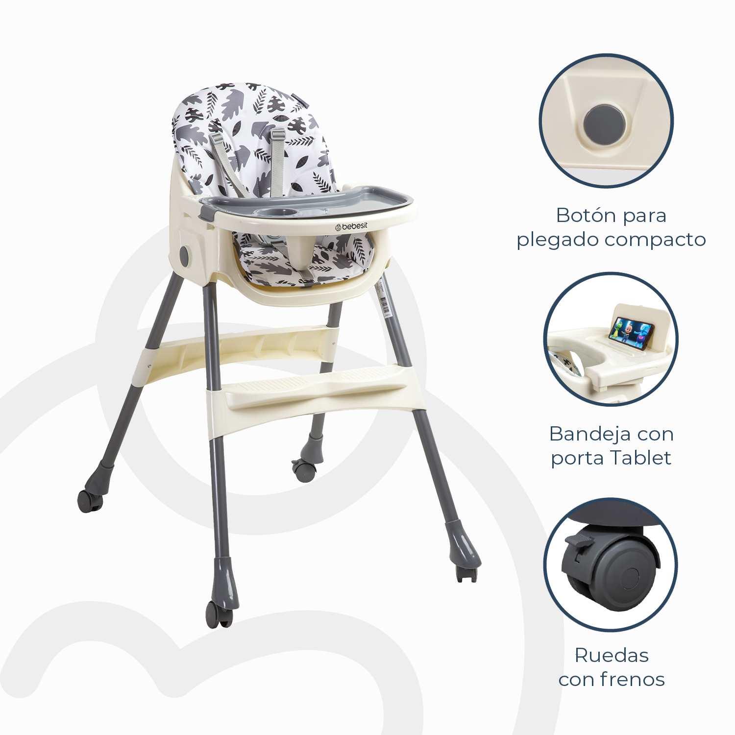 Silla de Comer Steps Gris