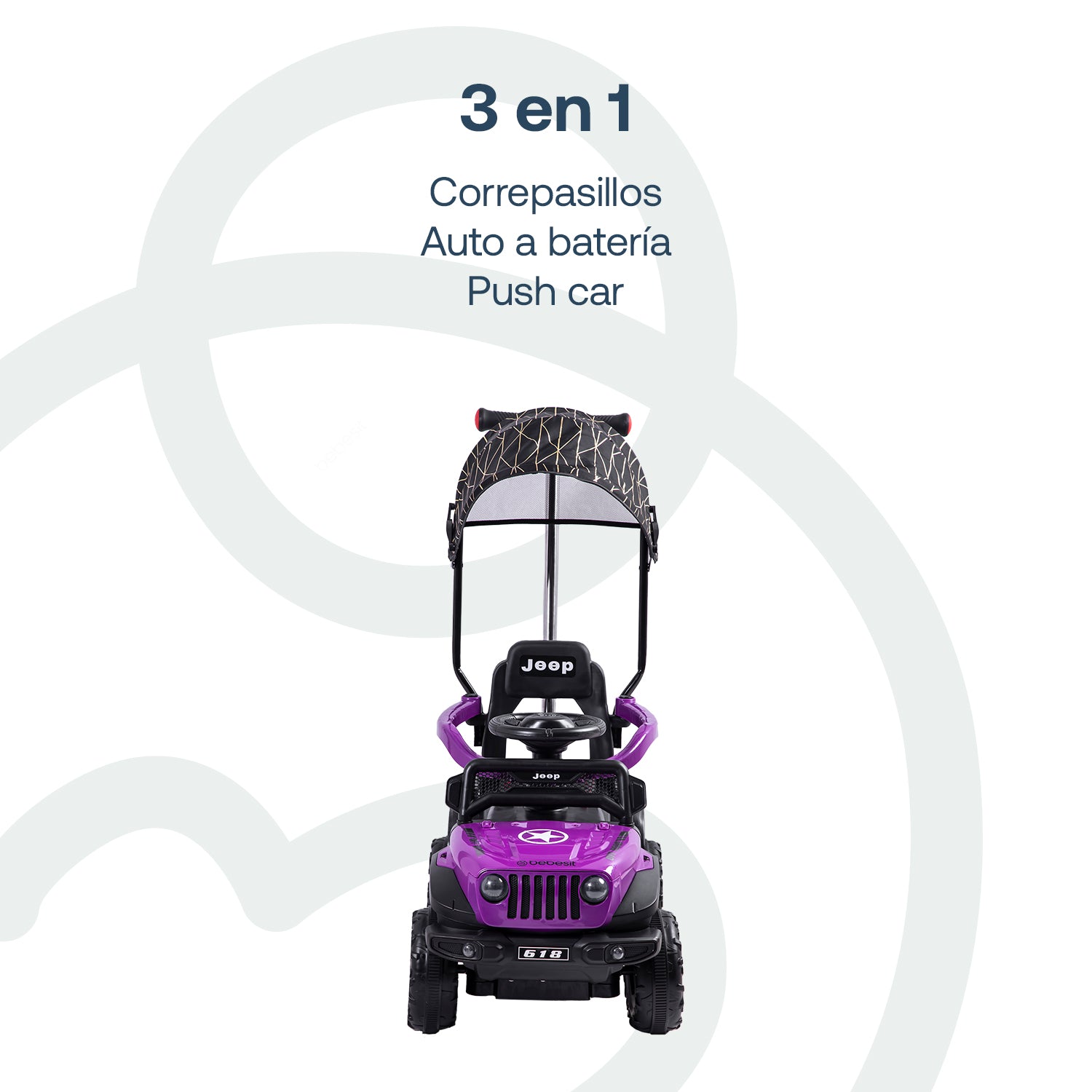 Auto Correpasillo Eléctrico Cruiser Morado Bebesit