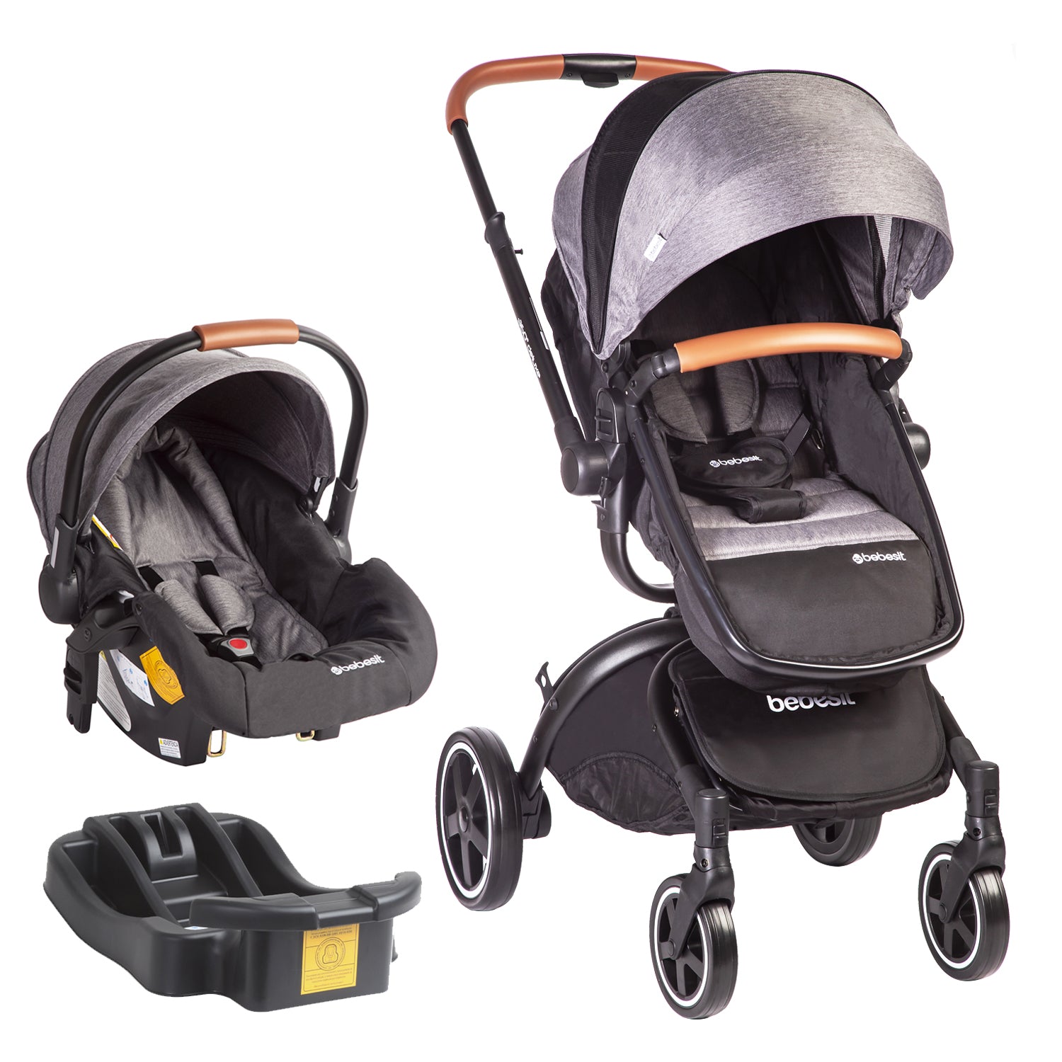 Coche Cuna travel system Deluxe 360° SX Gris