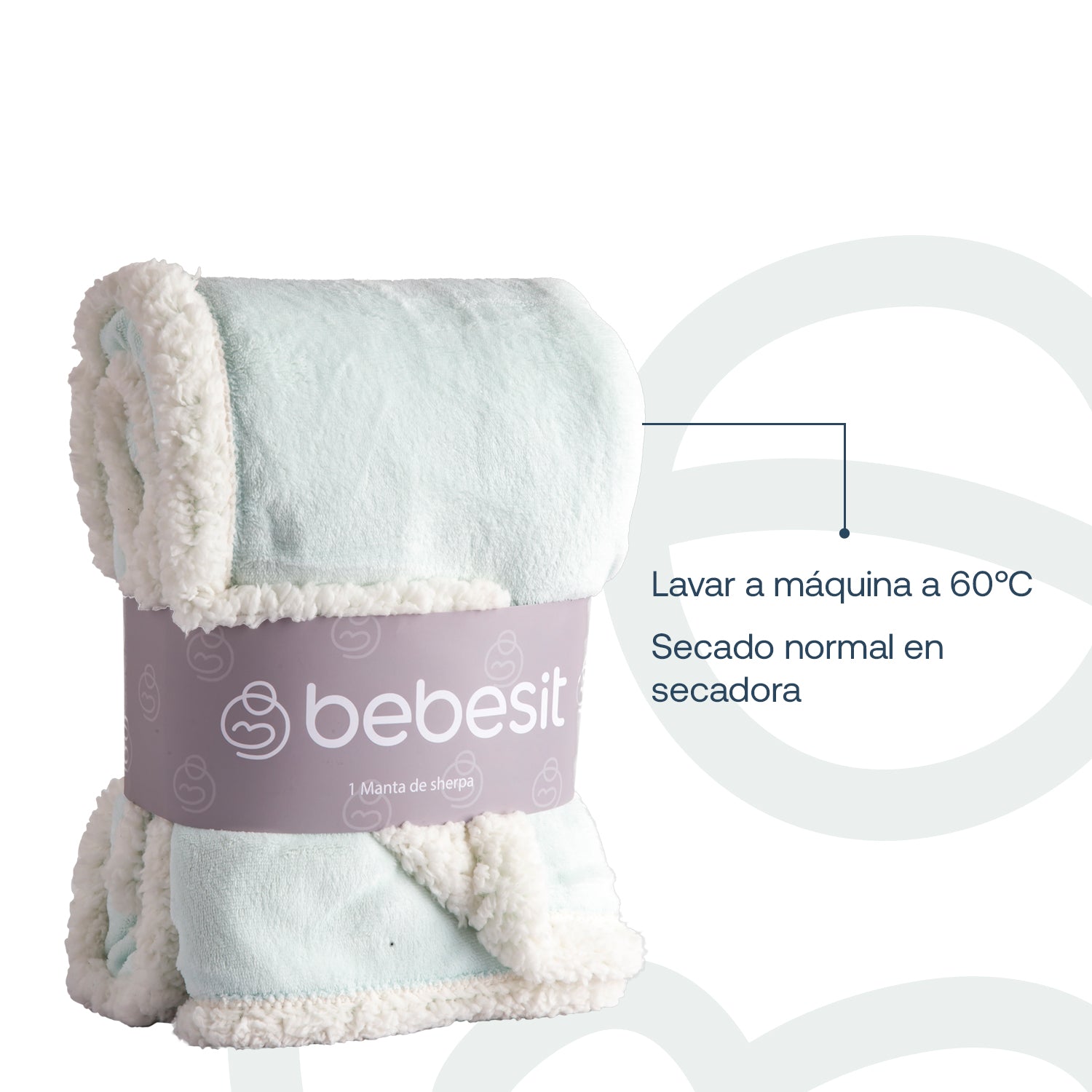 Manta Sherpa de polar  - Celeste